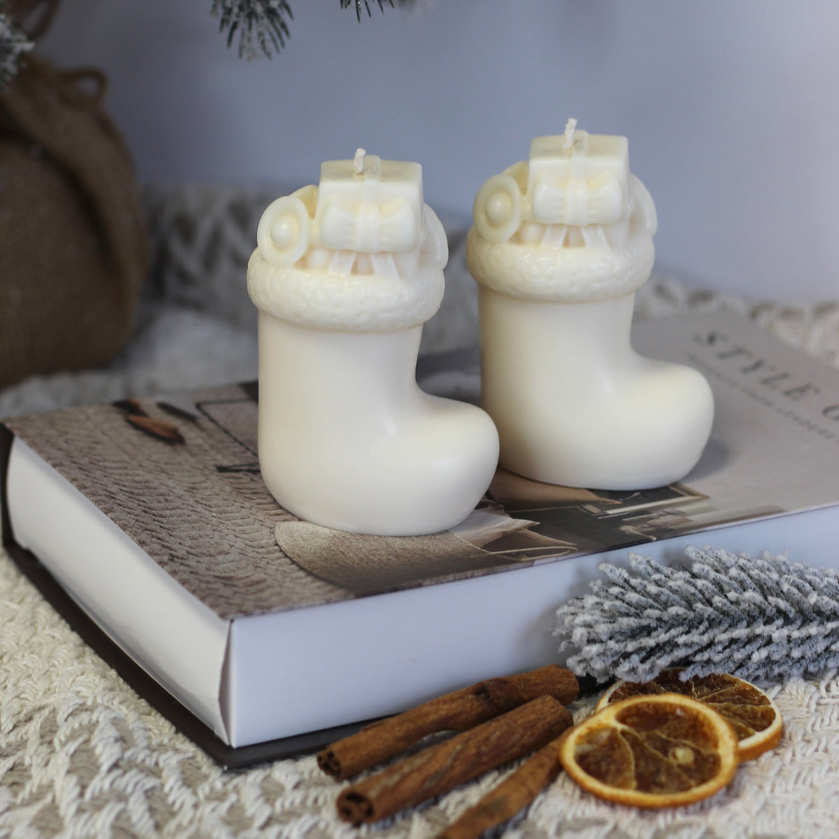 Kerze Weihnachten "Nikolaus Stiefel"