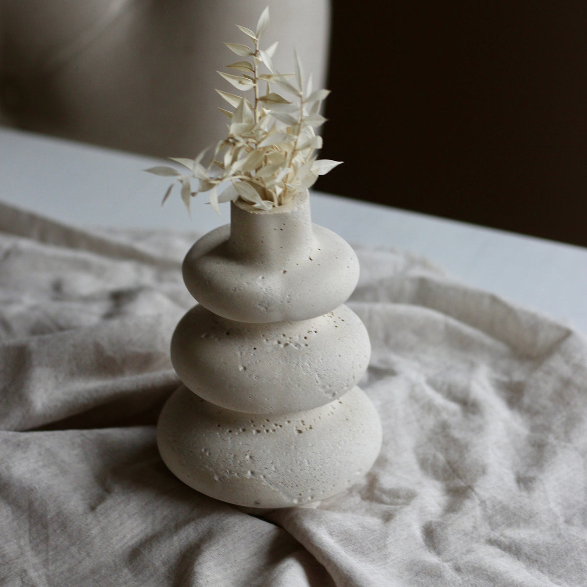 Betonvase ; Vase ; Trockenblumenvase „Infinity“ Mittel