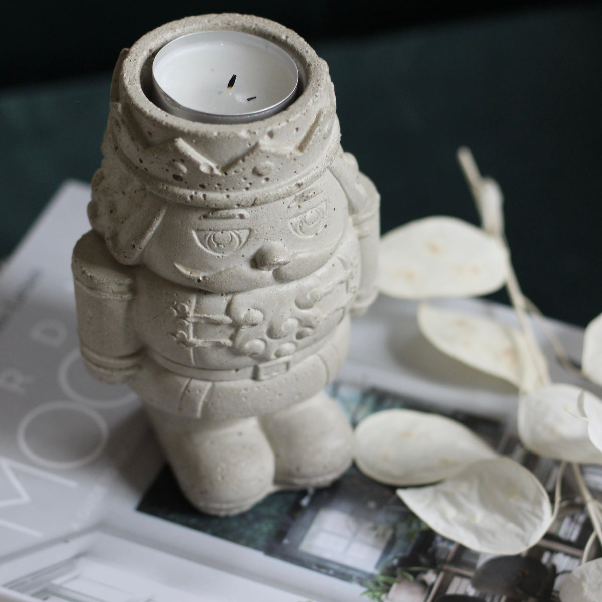 Weihnachten Beton Kerzenhalter „Nussknacker"