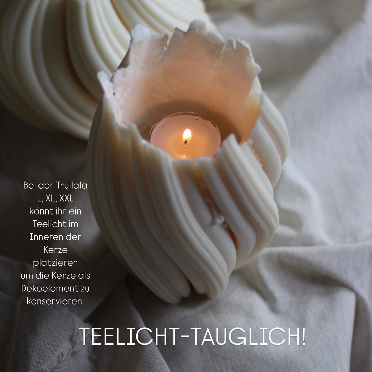 Kerze; getrullert; wellig; „Trullala L“