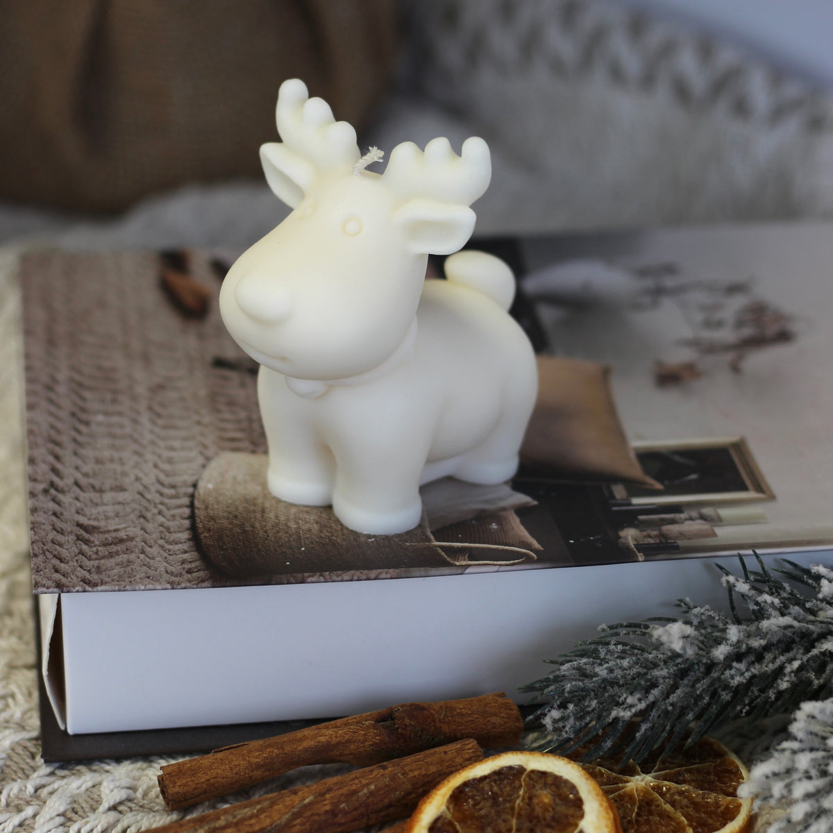 Kerze Weihnachten "Rentier" ; Hirsch ; Elch ;