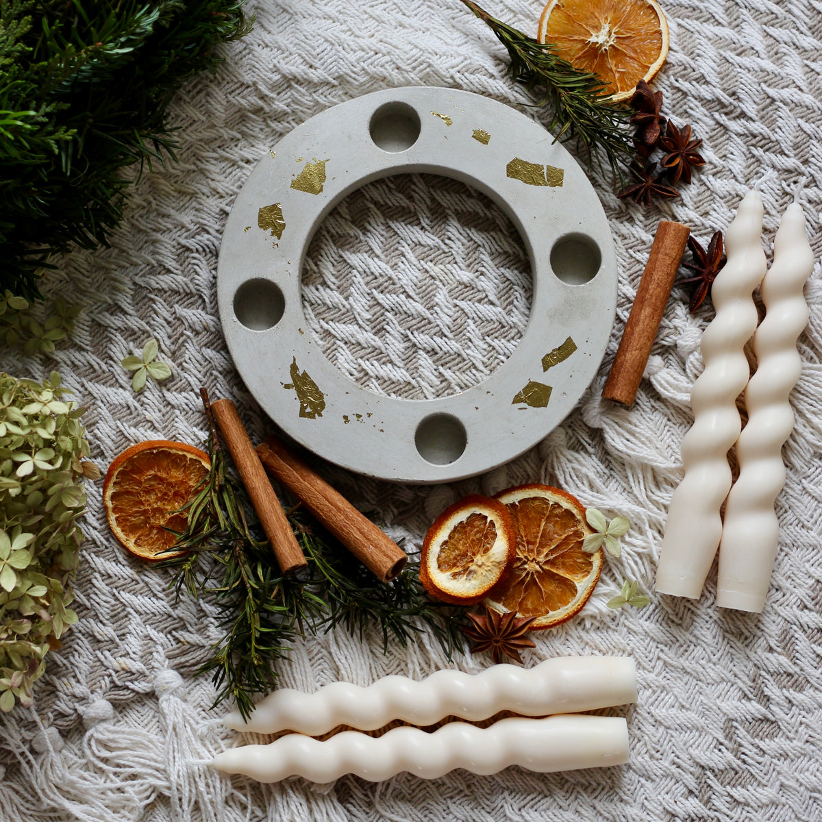 Beton Kerzenständer "Adventskranz Minimal"