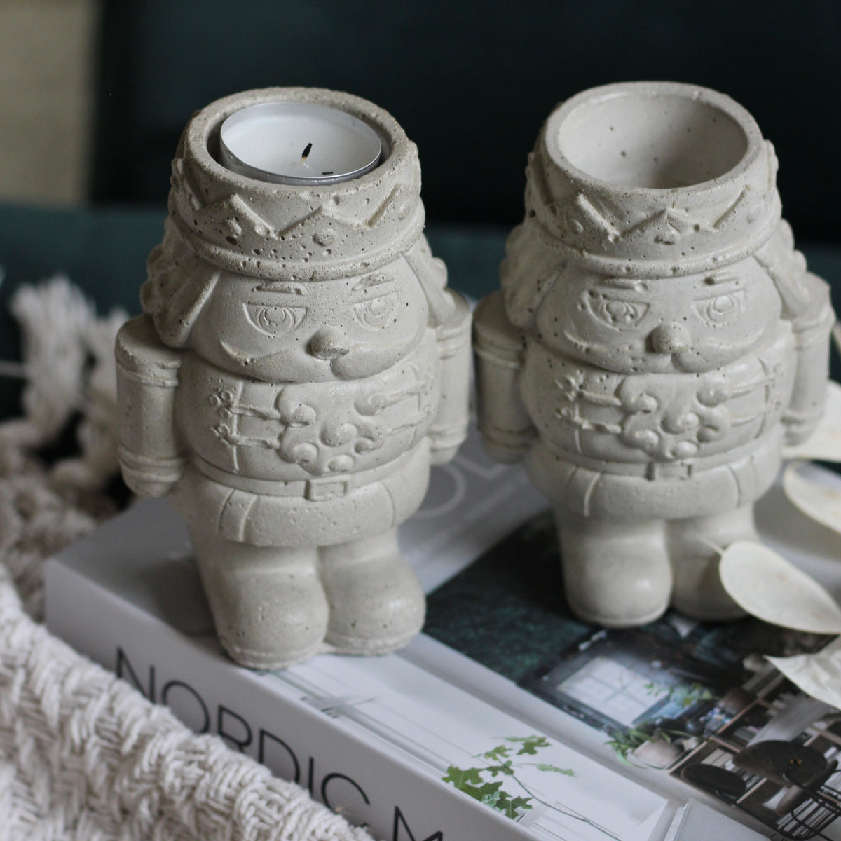 Weihnachten Beton Kerzenhalter „Nussknacker"