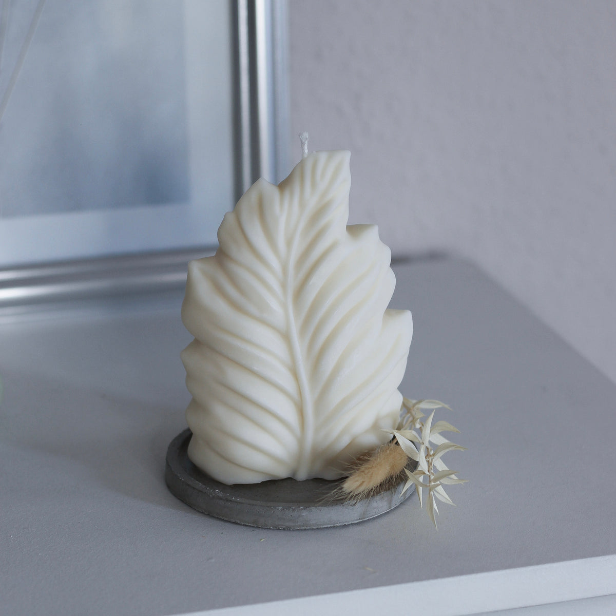Kerze Naturmotiv „Blatt“