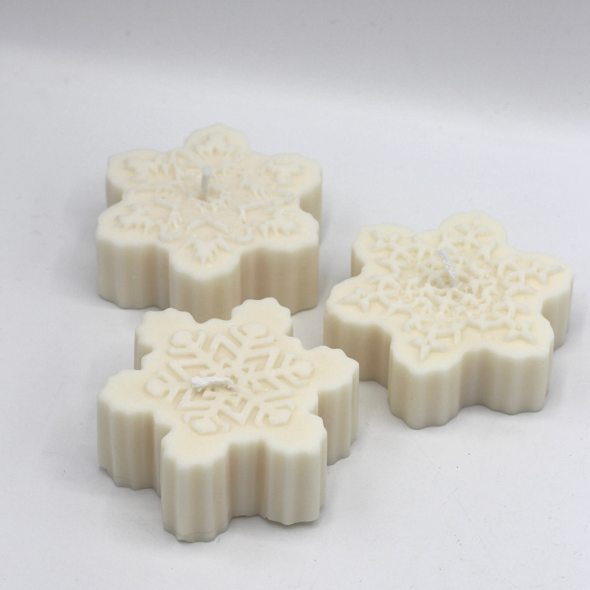 Kerze 3er Set "Schneeflocke"