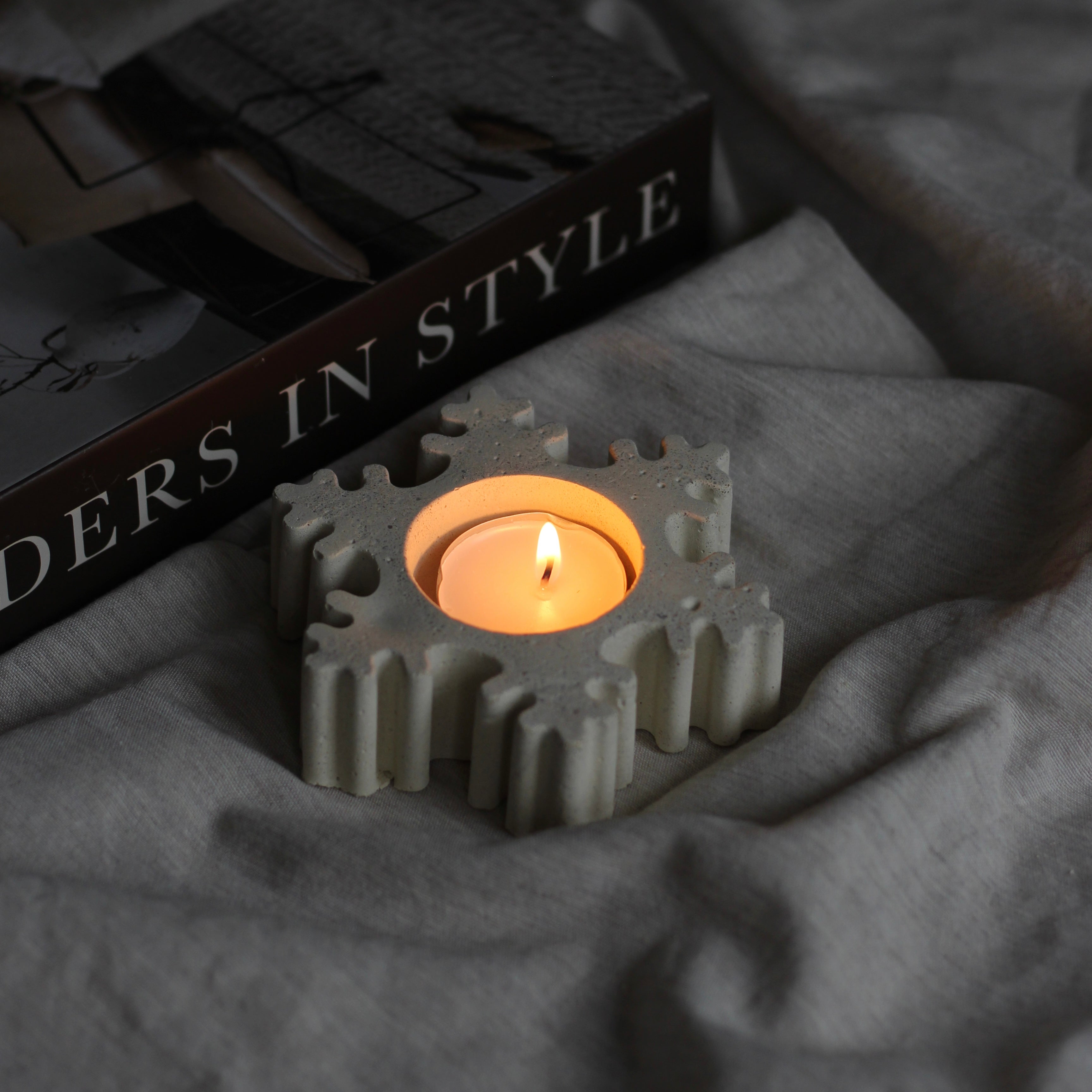 Beton Weihnachten Teelichthalter „Schneeflocke"