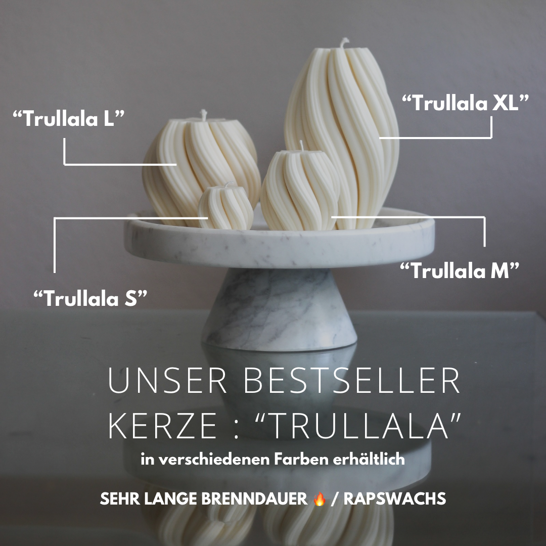 Kerze; getrullert; wellig; „Trullala L“