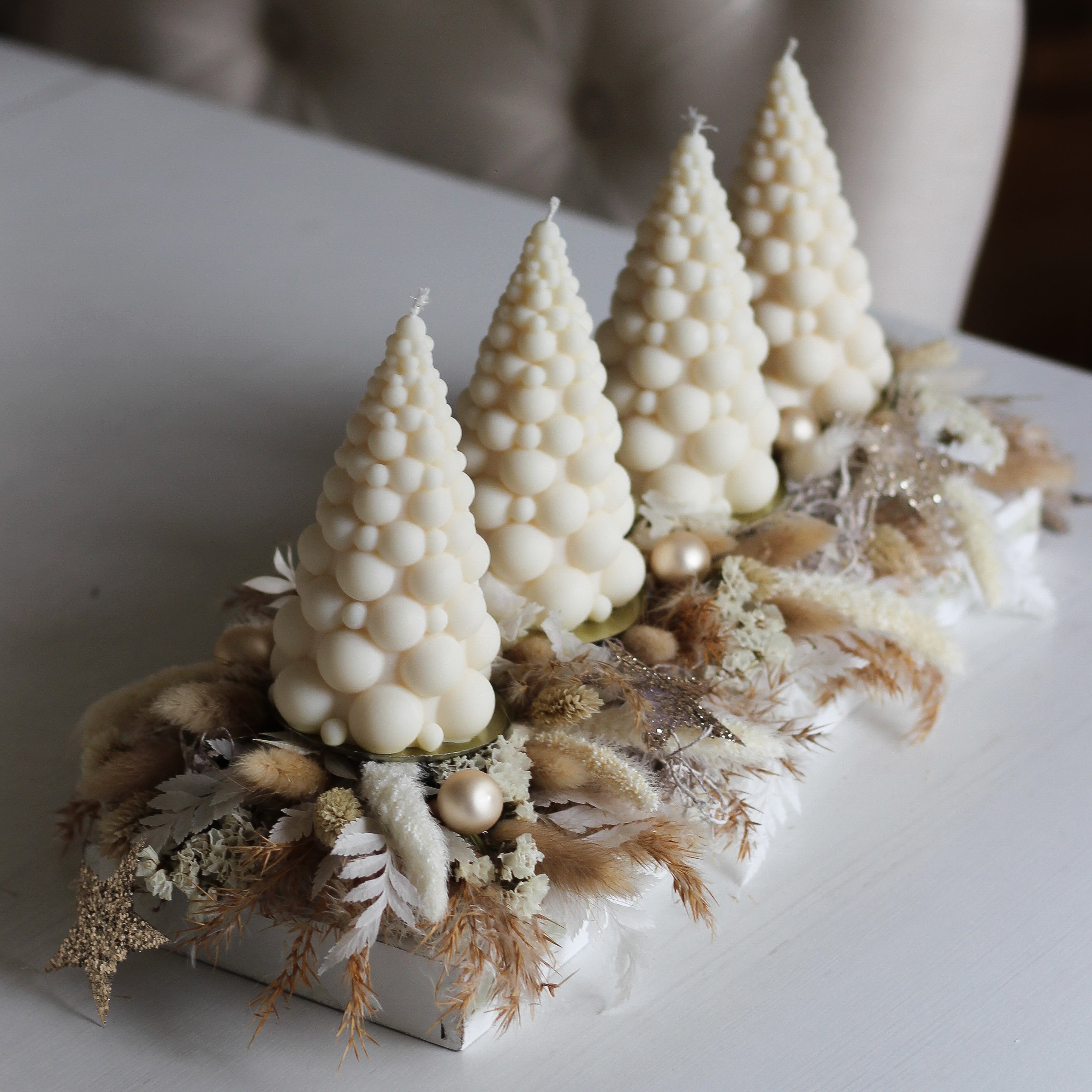 4 er Set Kerze "Tannenbaum Bubble"