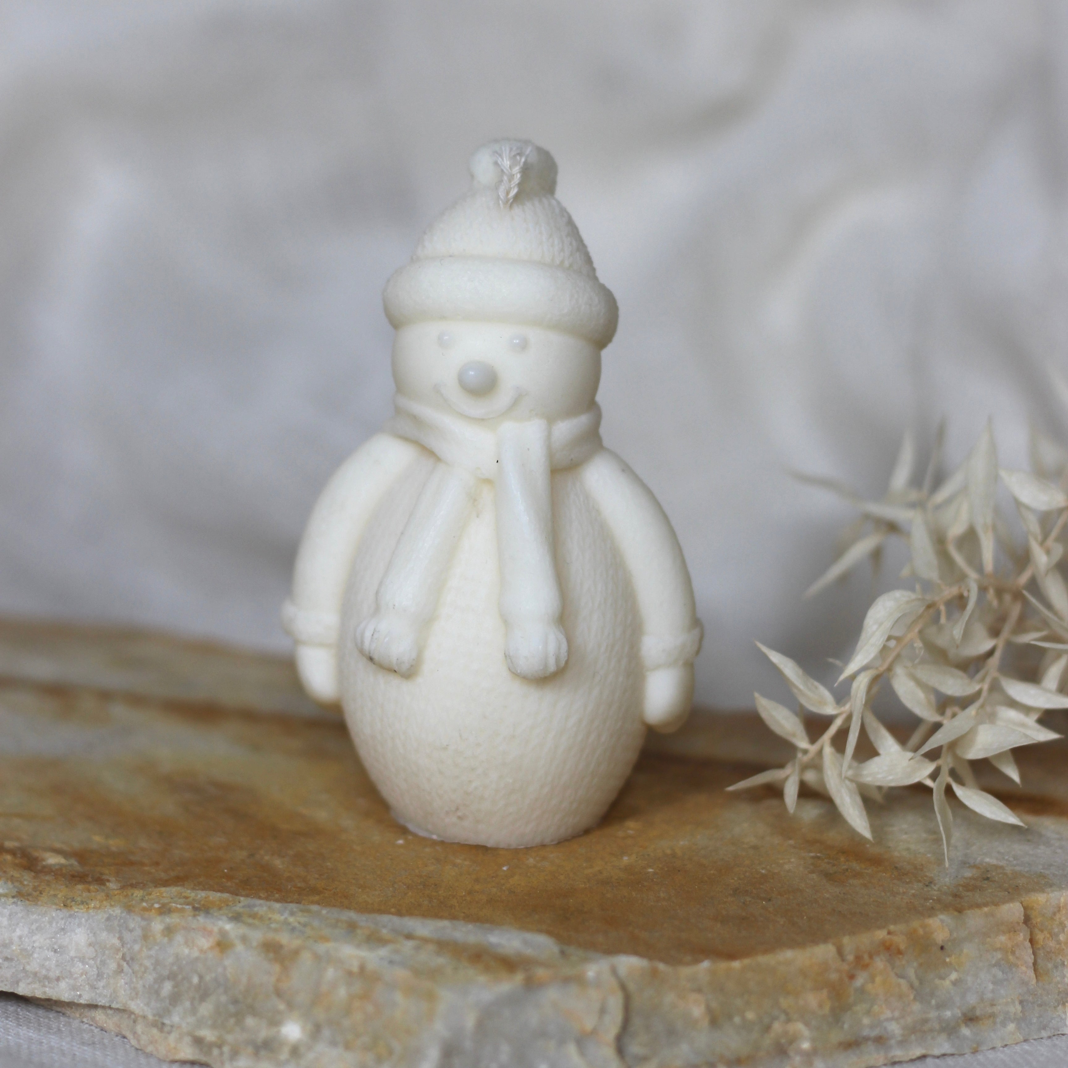 Kerze Weihnachten "Schneemann stehend"