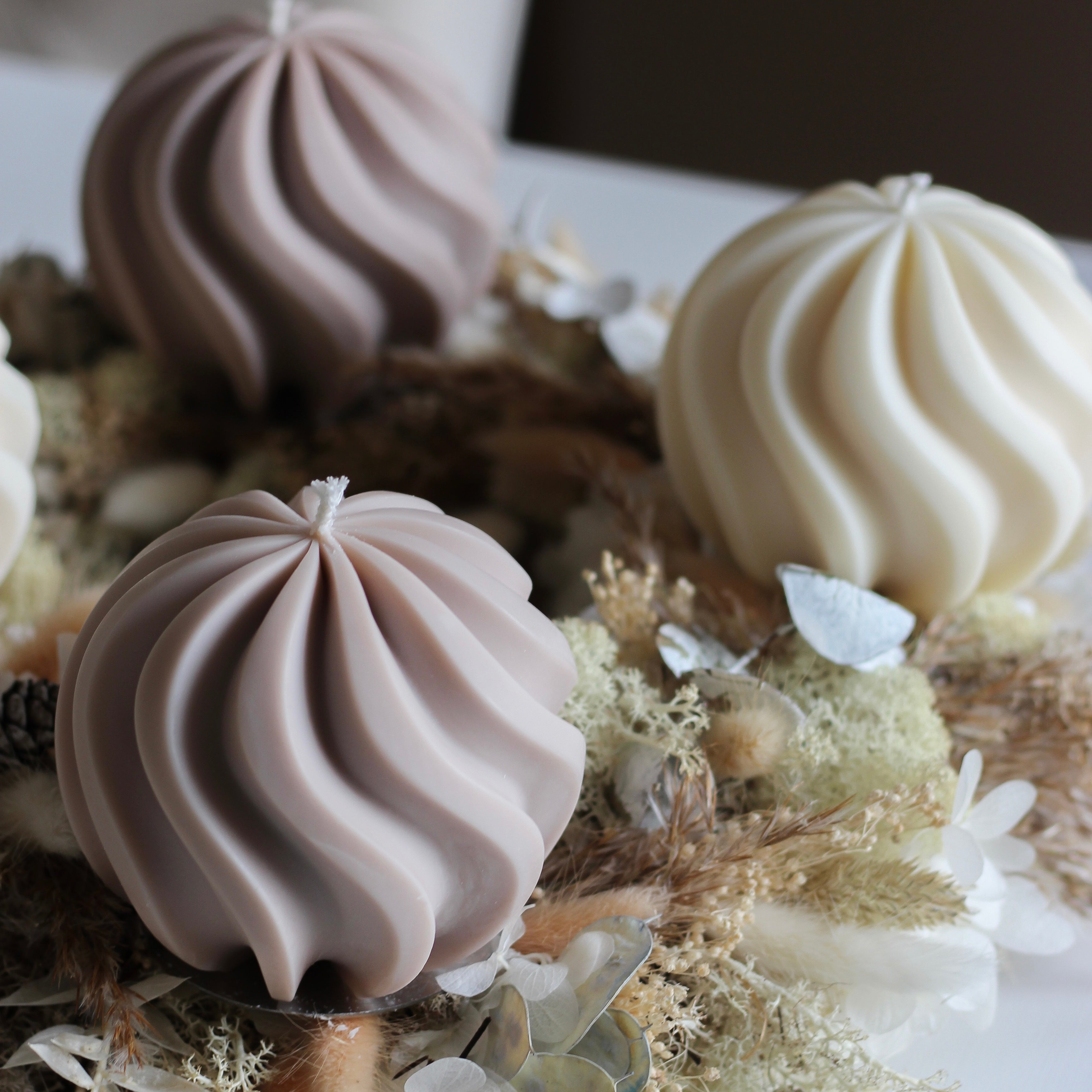 4 er Set Kerze „Waveball“ groß