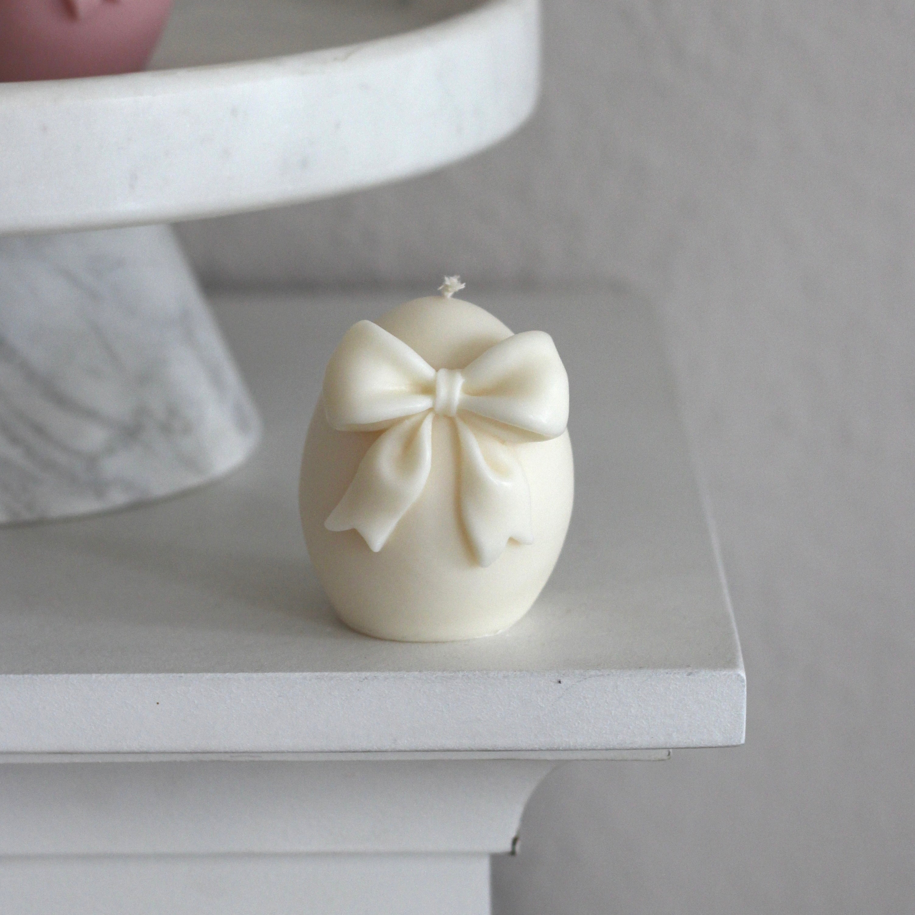 Kerze Ei mit Schleife