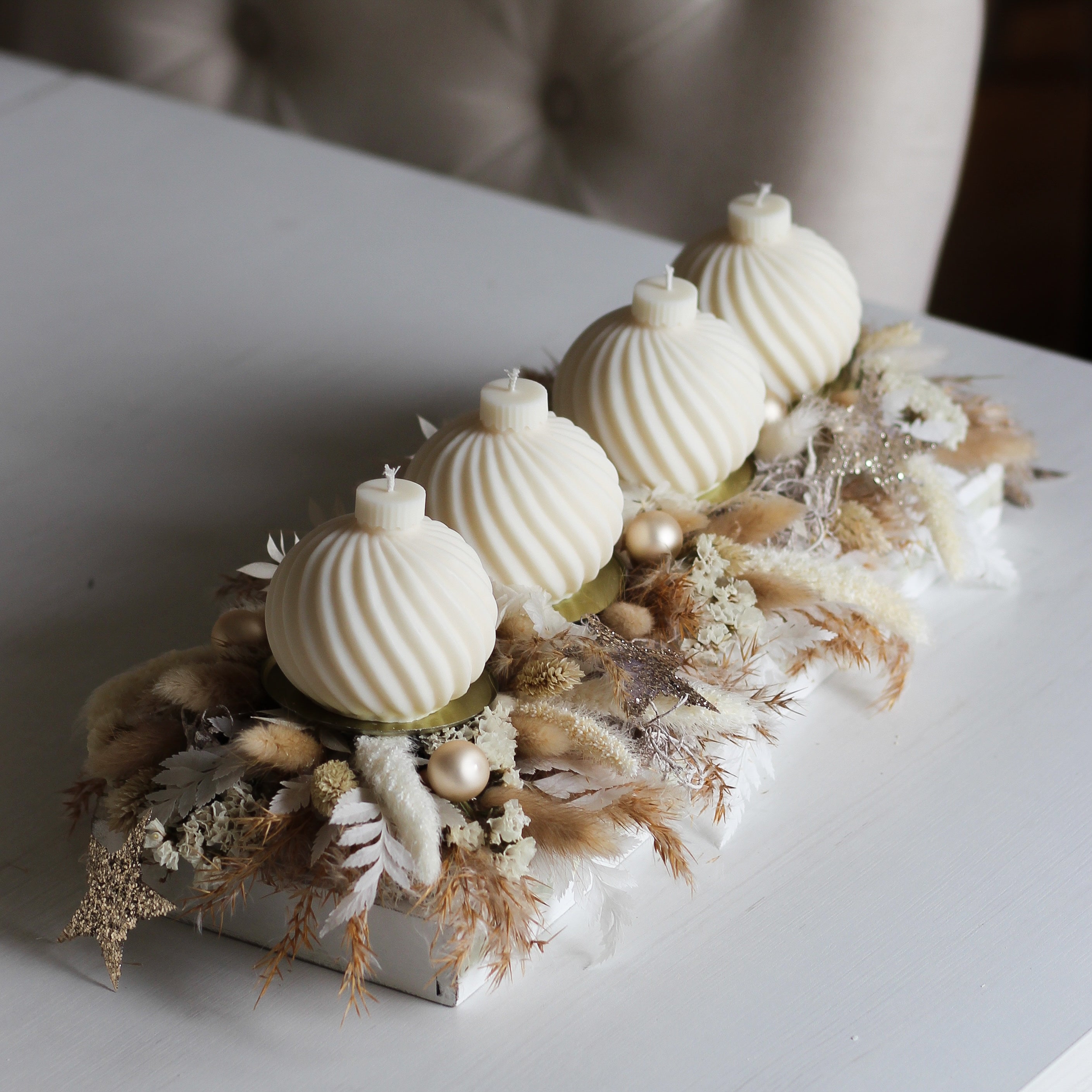 4er Set Kerze "Christbaumkugel 4"