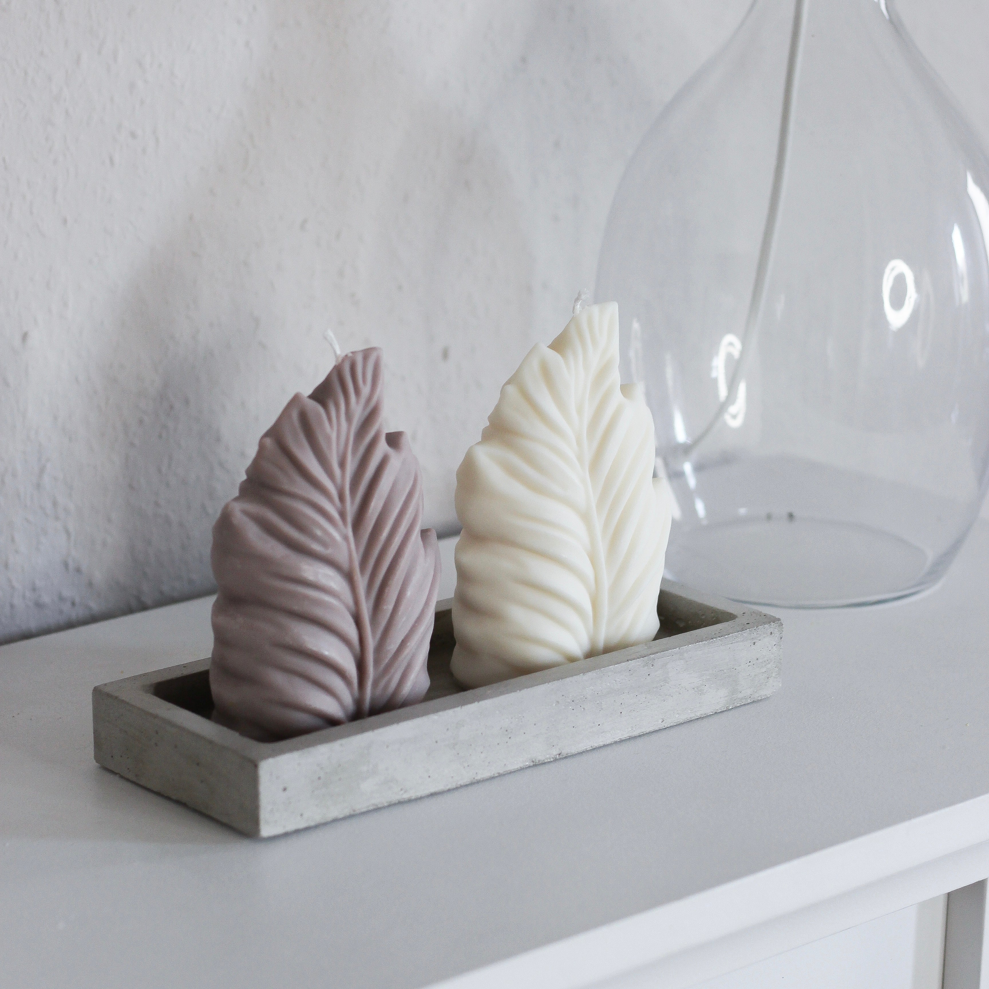 Kerze Naturmotiv „Blatt“