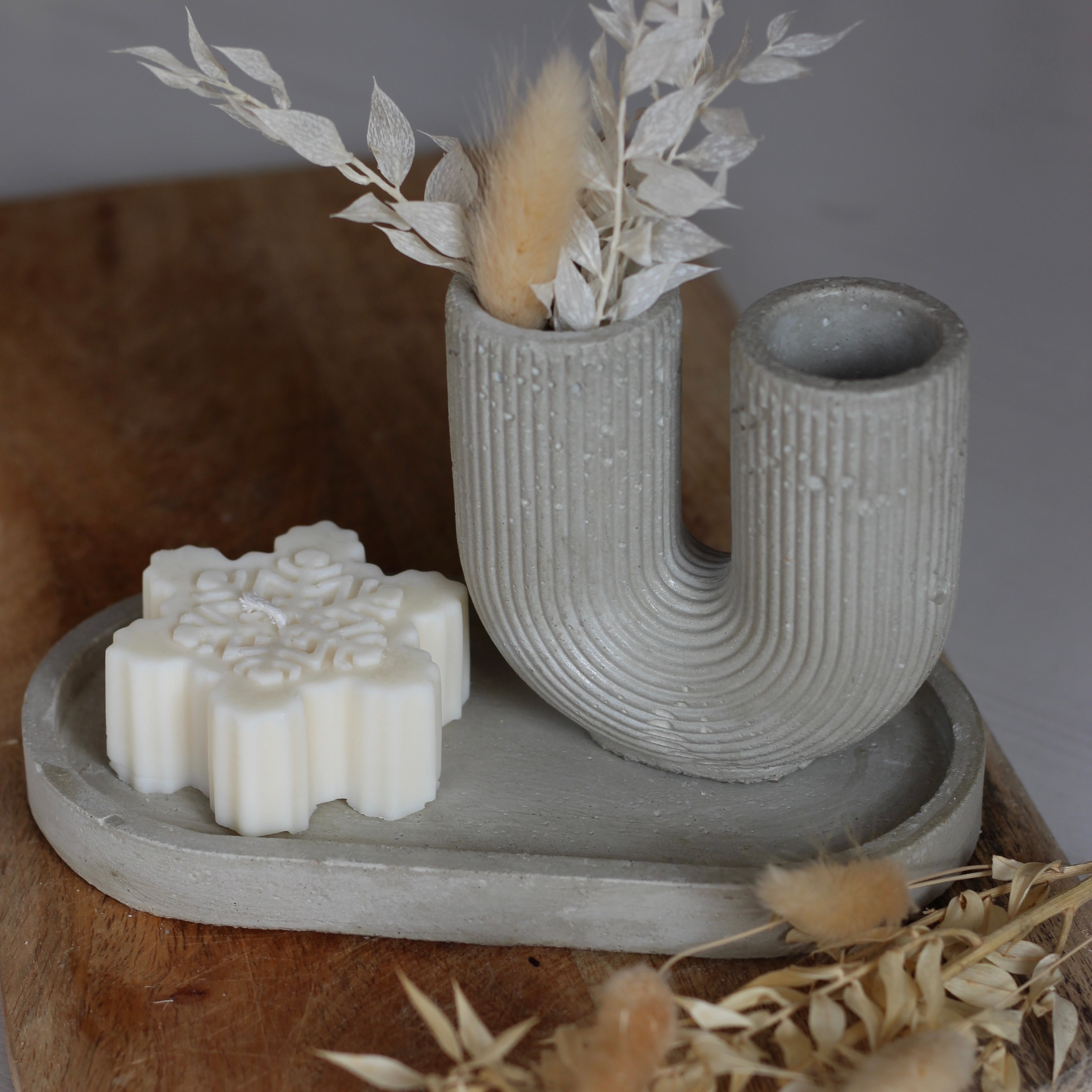 Kerze 3er Set "Schneeflocke"