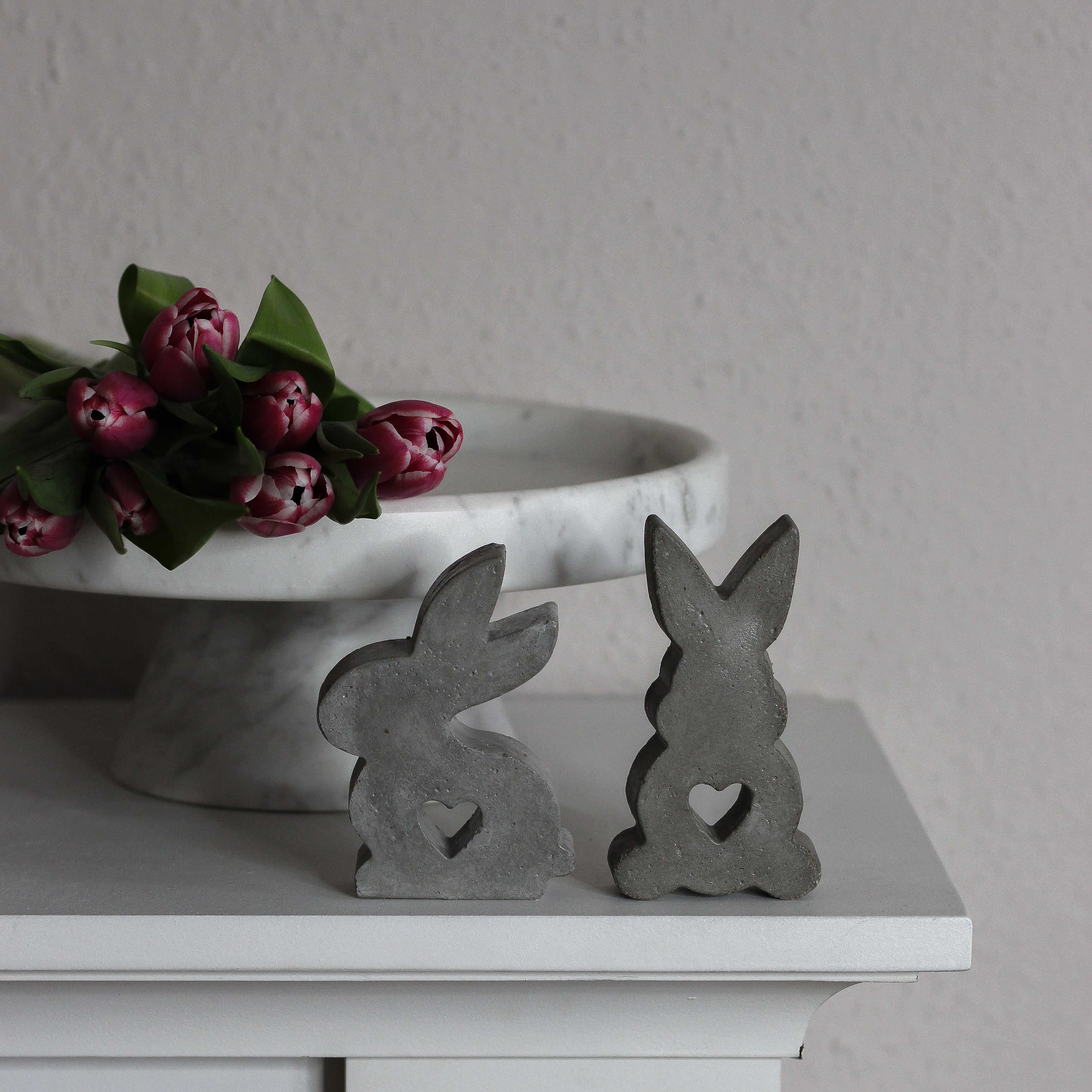 Beton „Herz Hase“ sitzend Ostern
