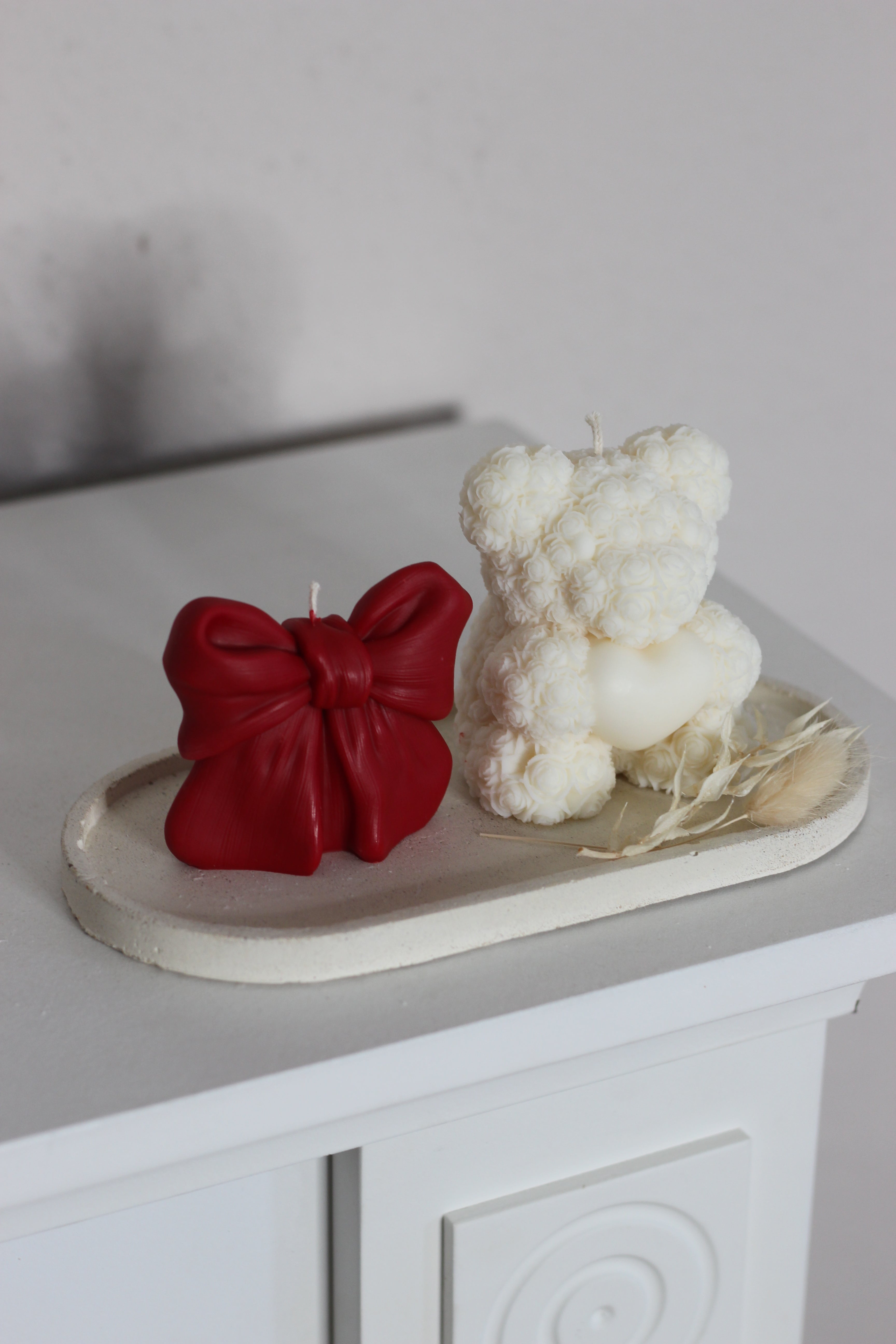 Kerze ; Teddy; Bär ; „Herz für dich“