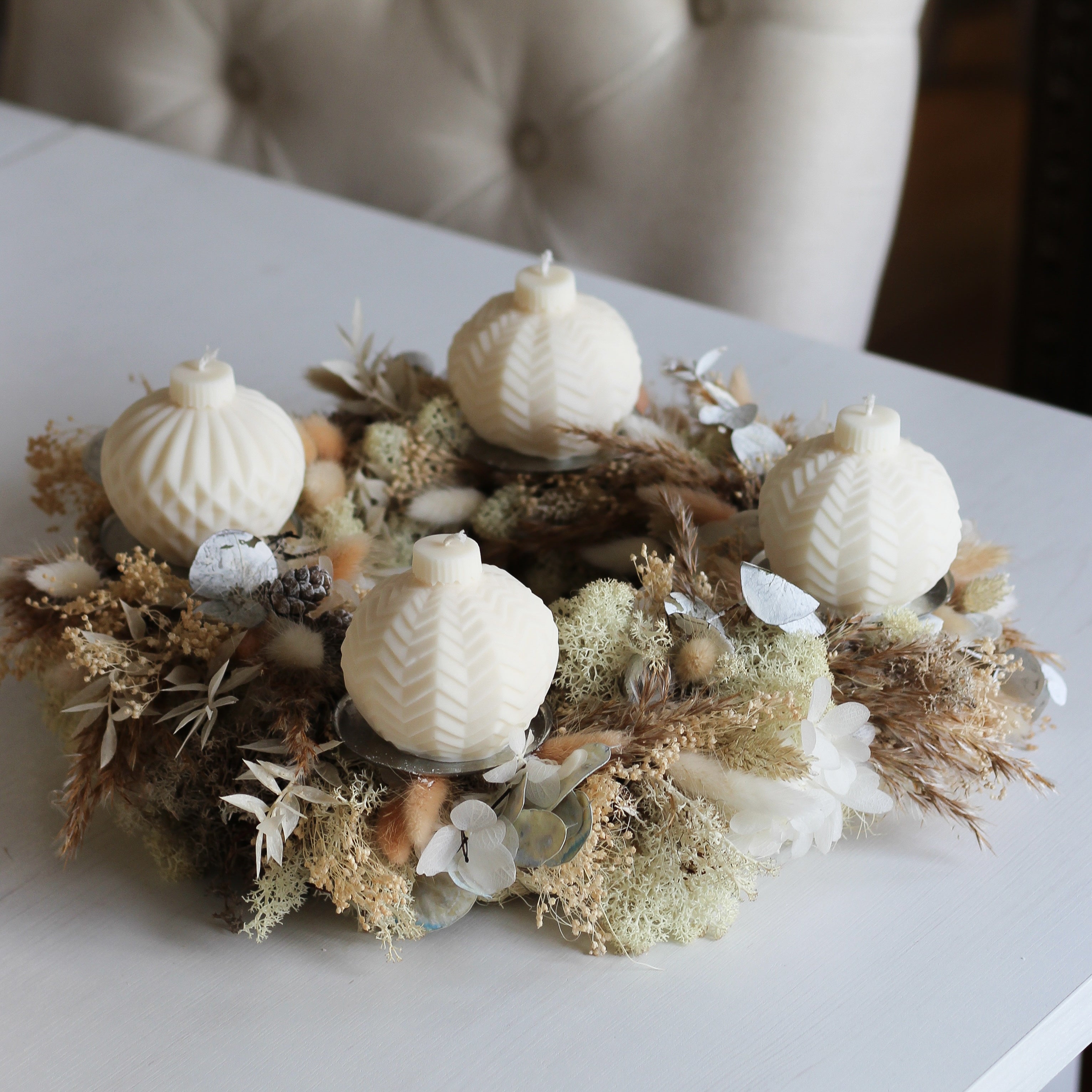 4er set  Kerze "Christbaumkugel 3"