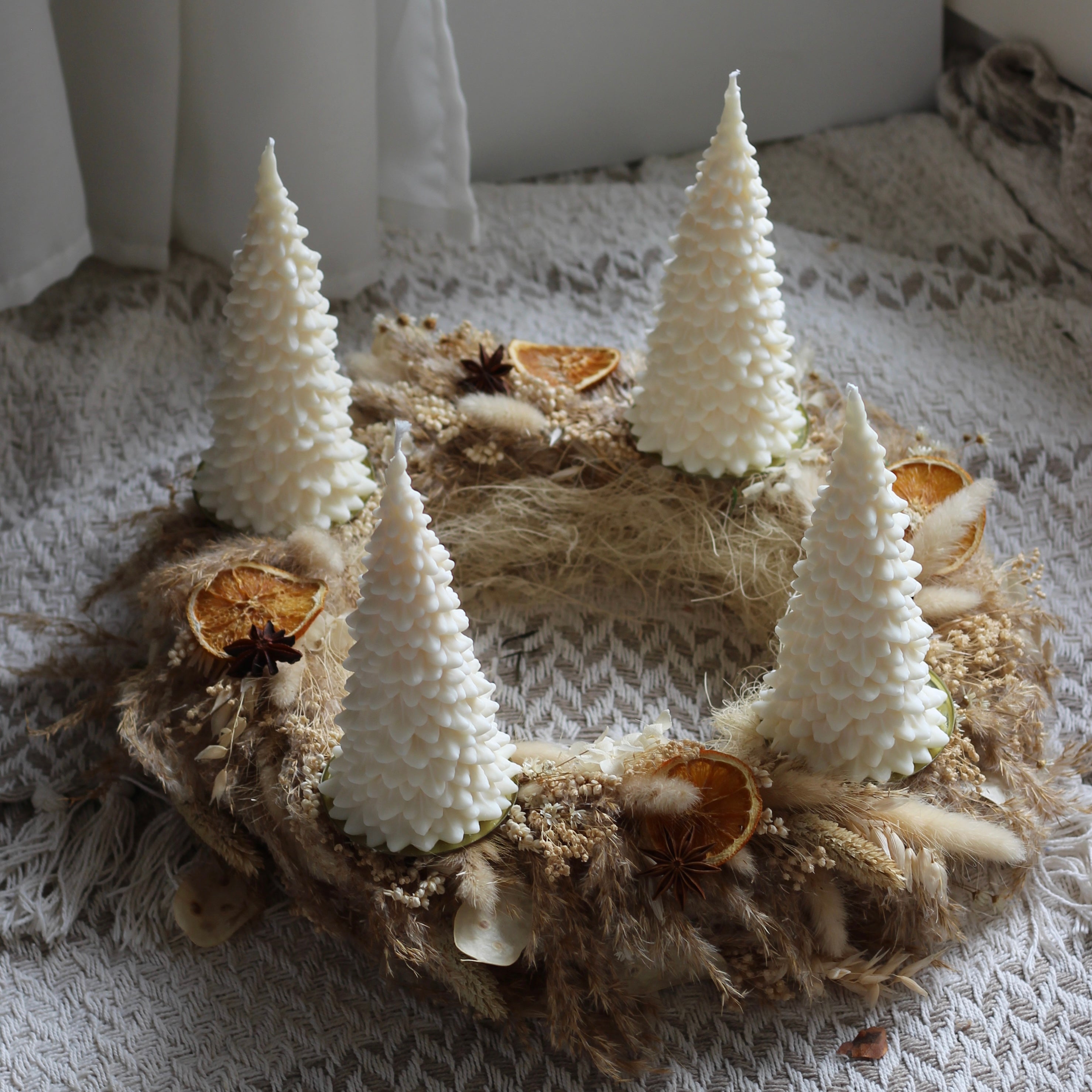 4 er Set  Kerze „Tannenbaum hoch"