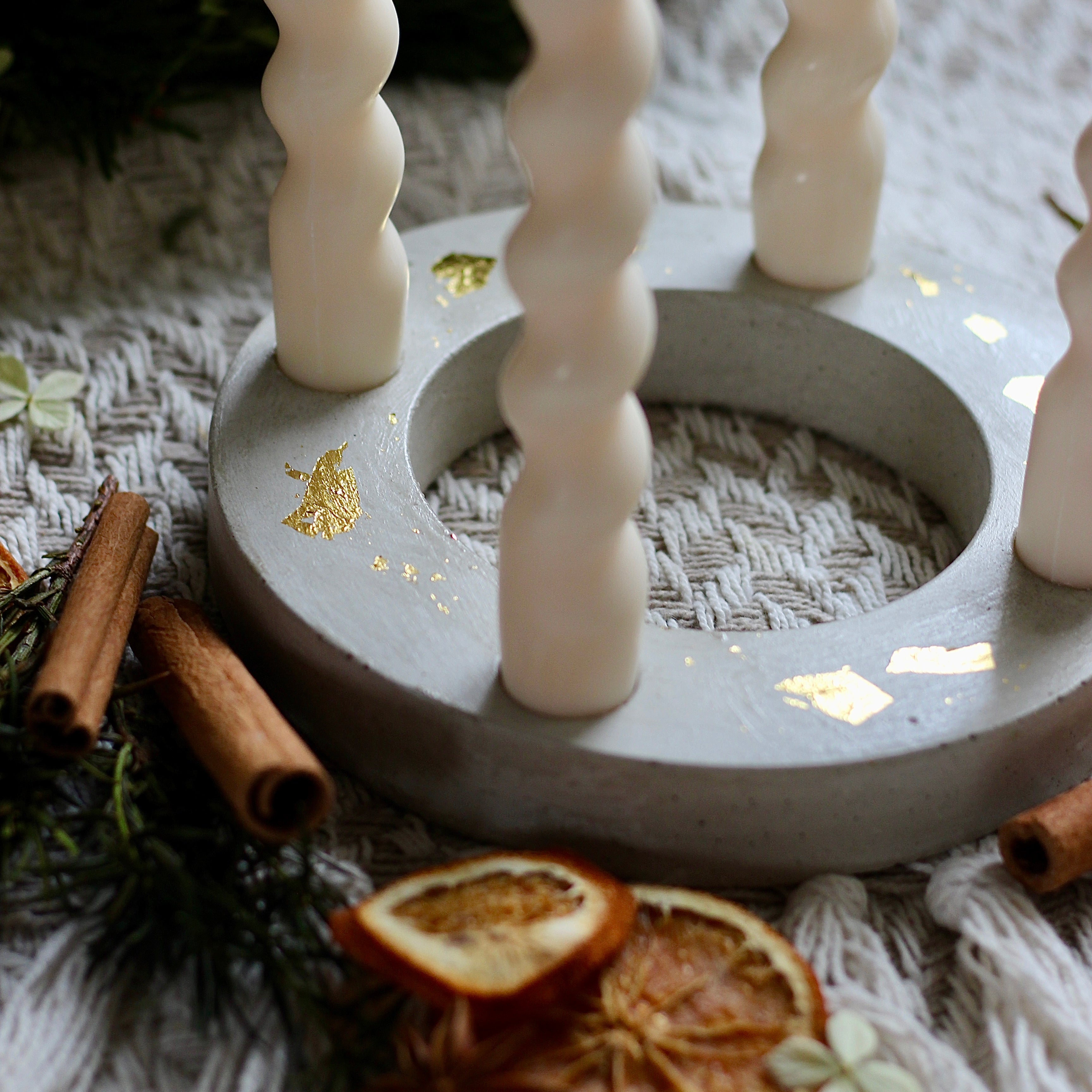 Beton Kerzenständer "Adventskranz Minimal"