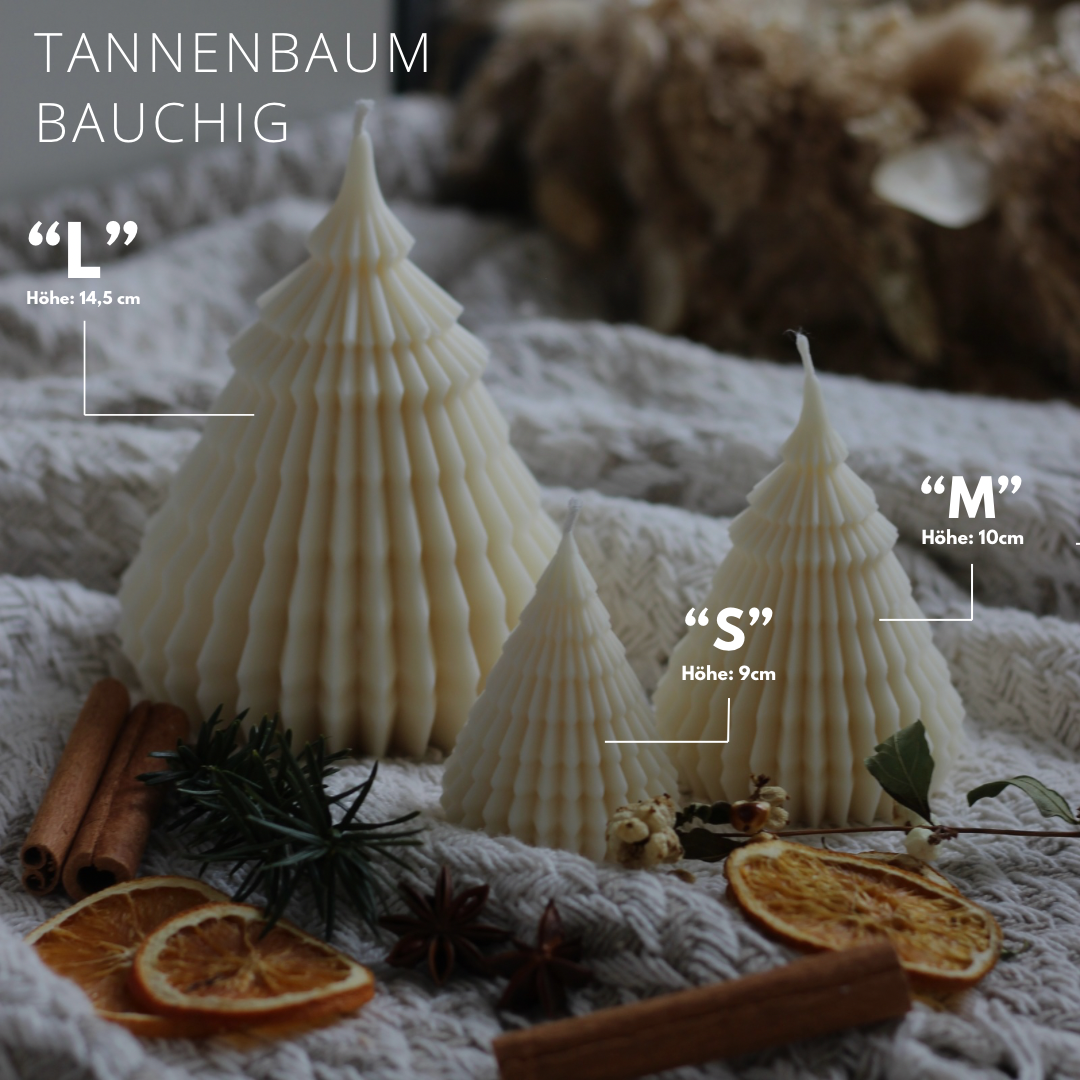 4 er Set  Kerze „Tannenbaum bauchig L"