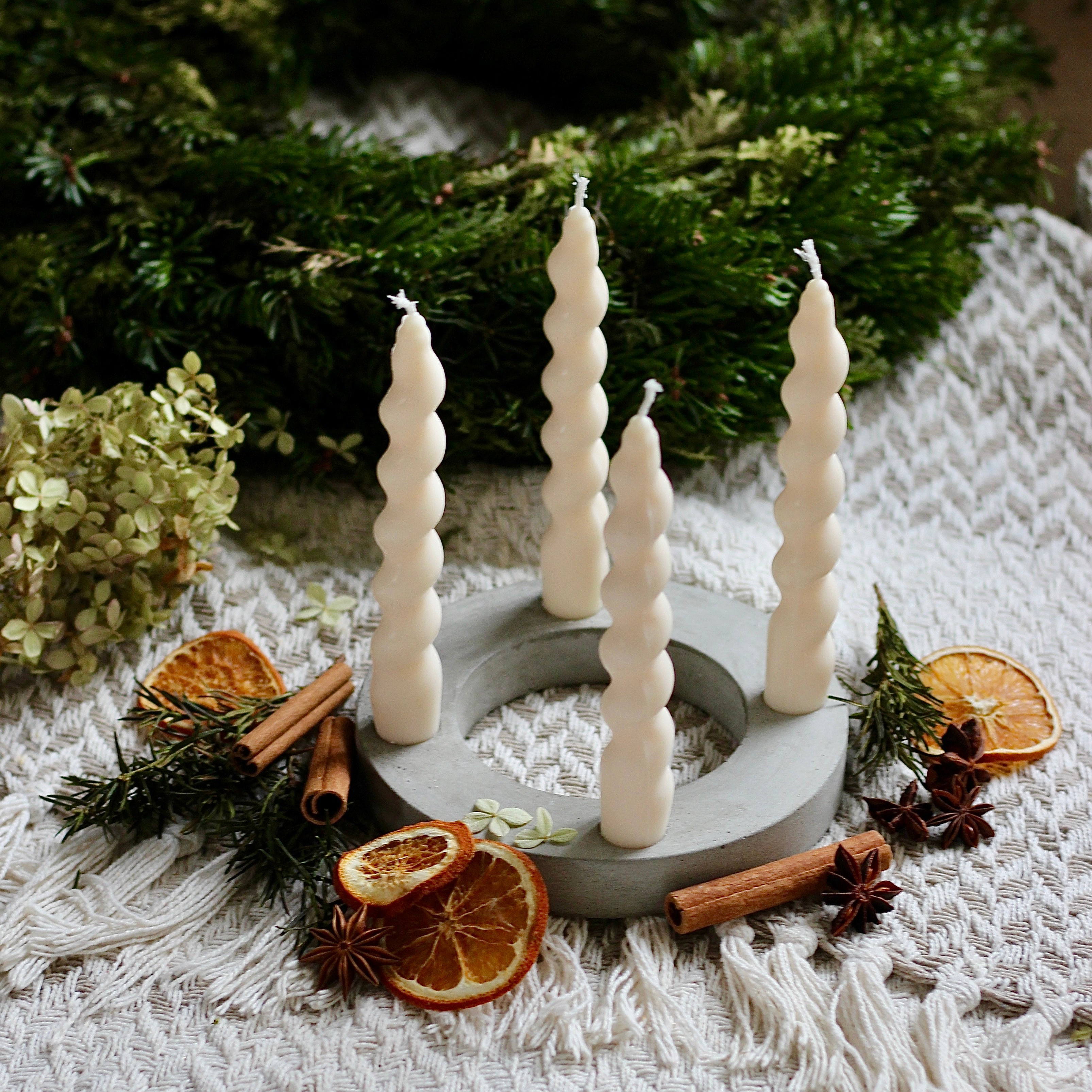 Beton Kerzenständer "Adventskranz Minimal"