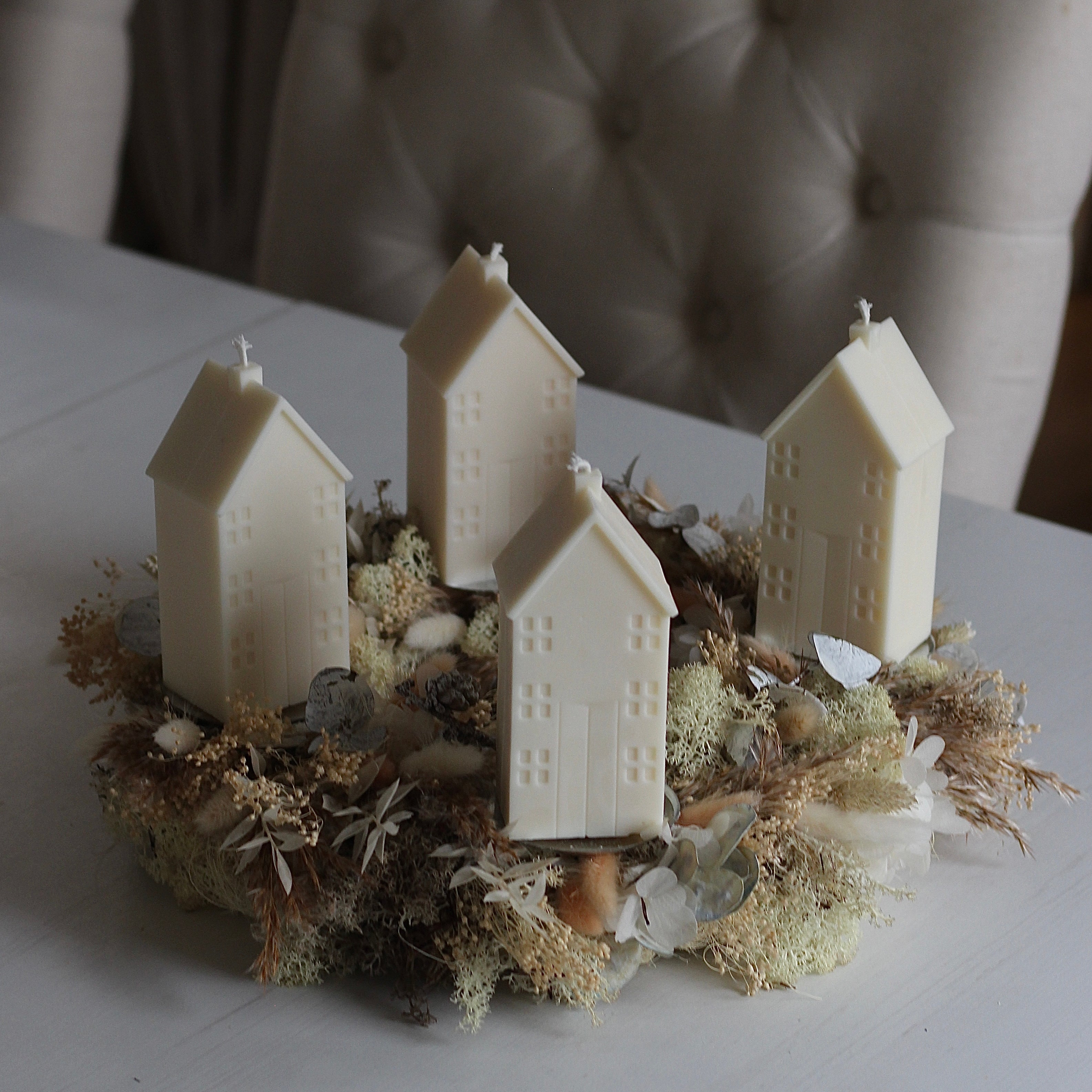 4 er Set  Kerzenhaus „Nordic House groß“