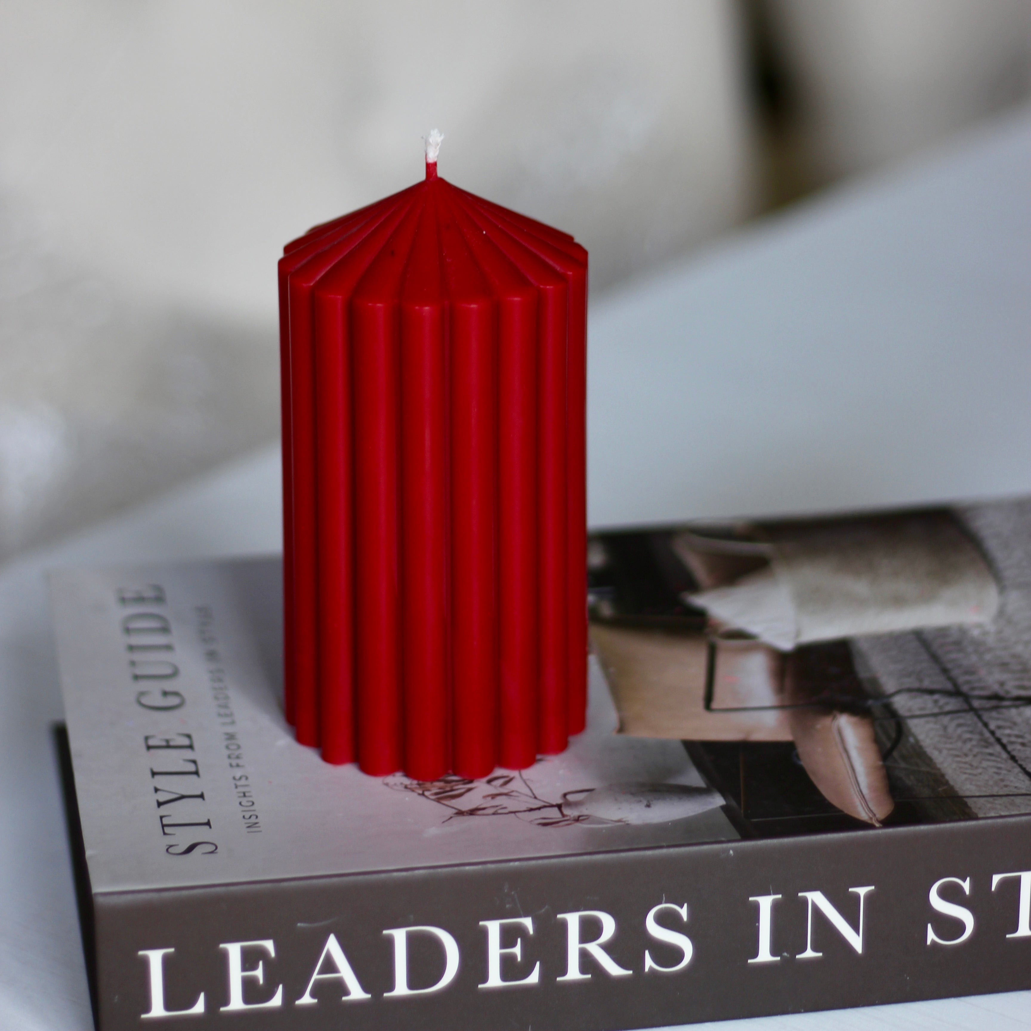 Stumpenkerze ; Rillen ;  „Queen klein“