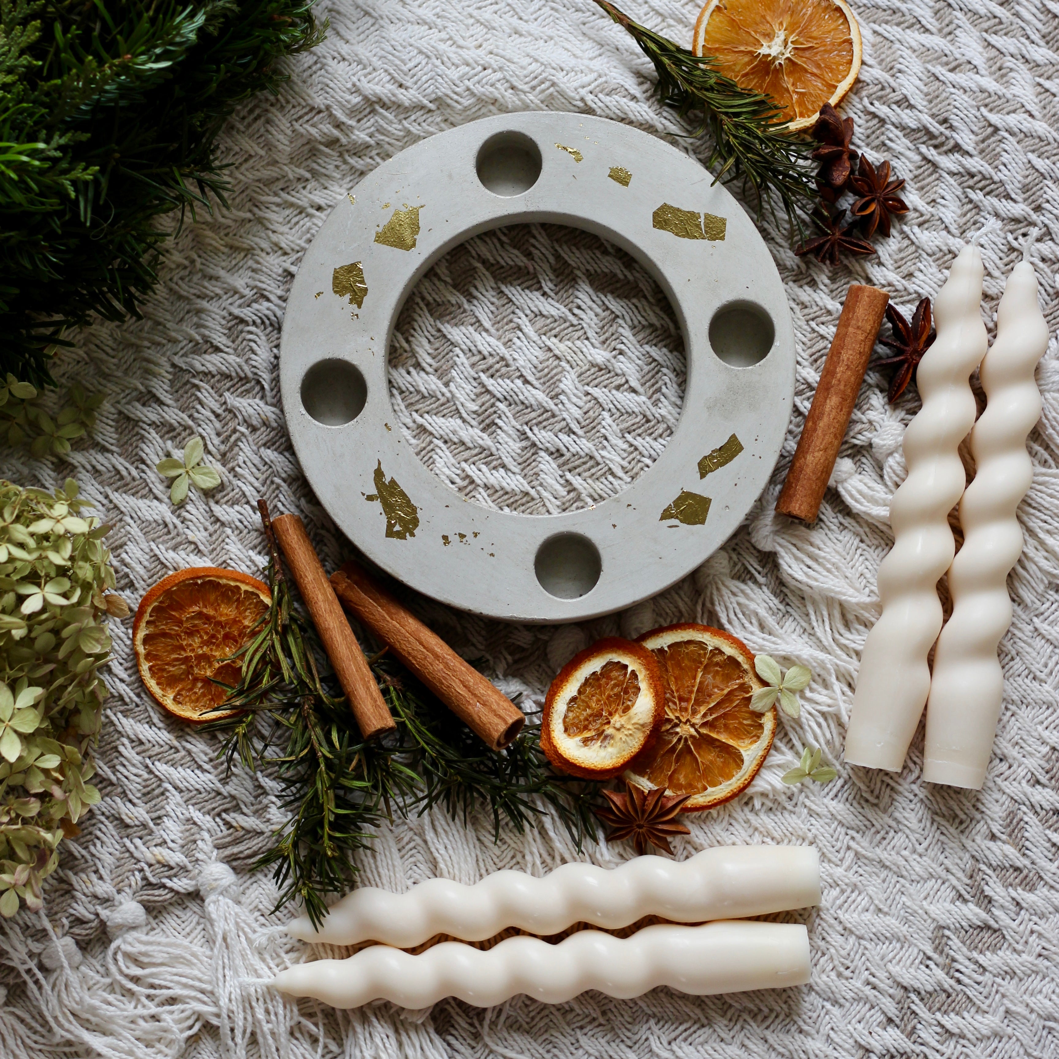 Beton Kerzenständer "Adventskranz Minimal"