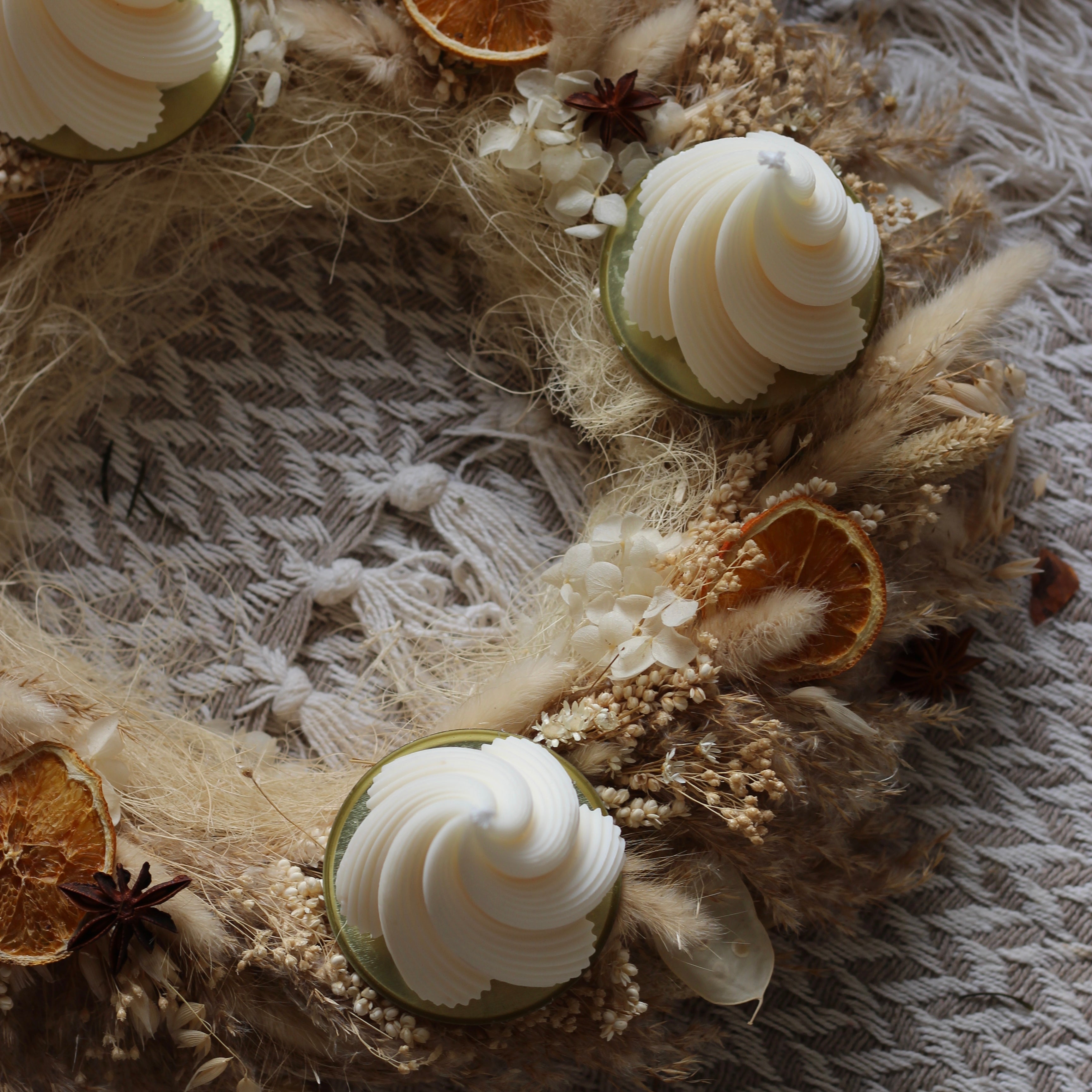 4 er Set  Kerze „Tannenbaum verdreht groß"