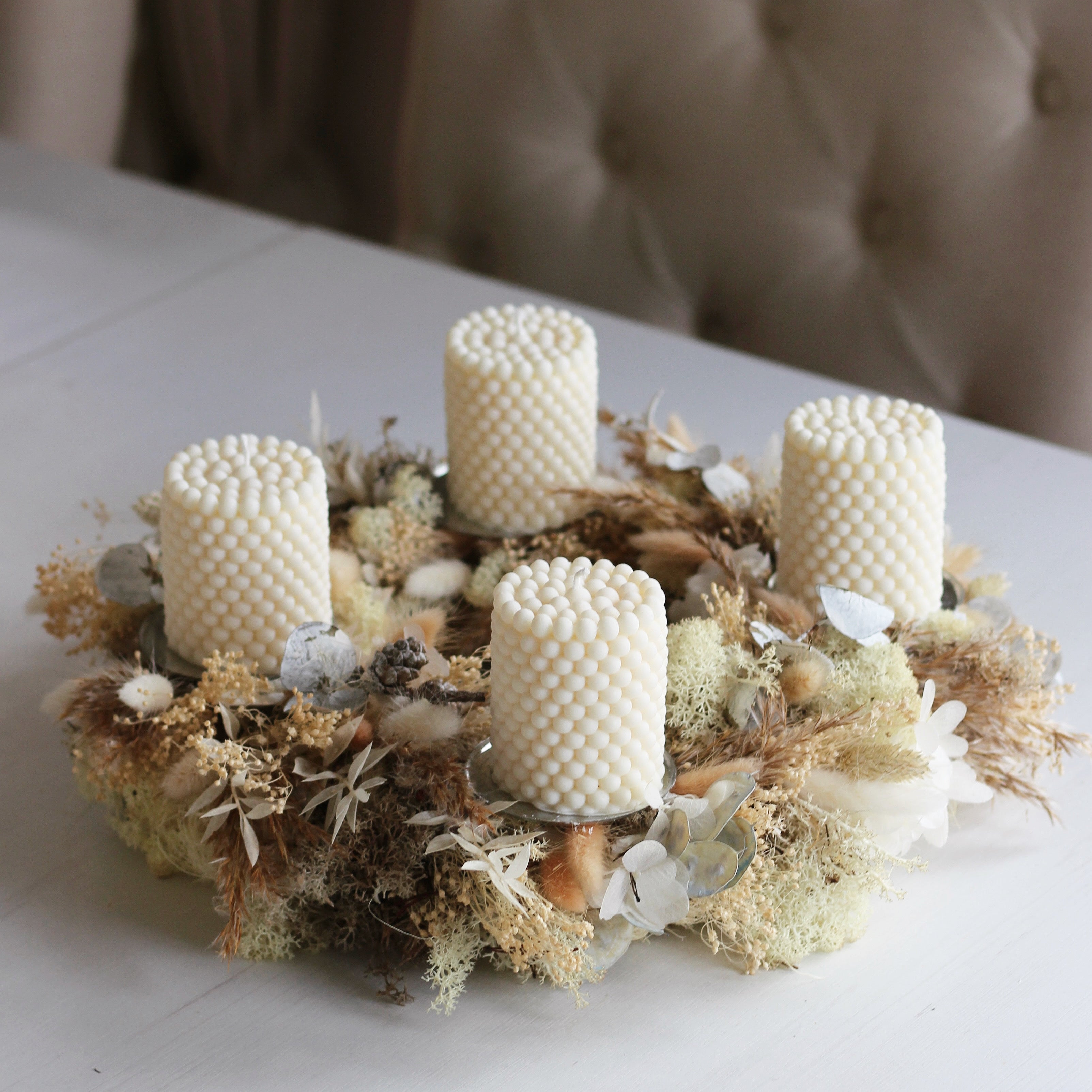 4er Set Kerze Bubble „Säule breit“