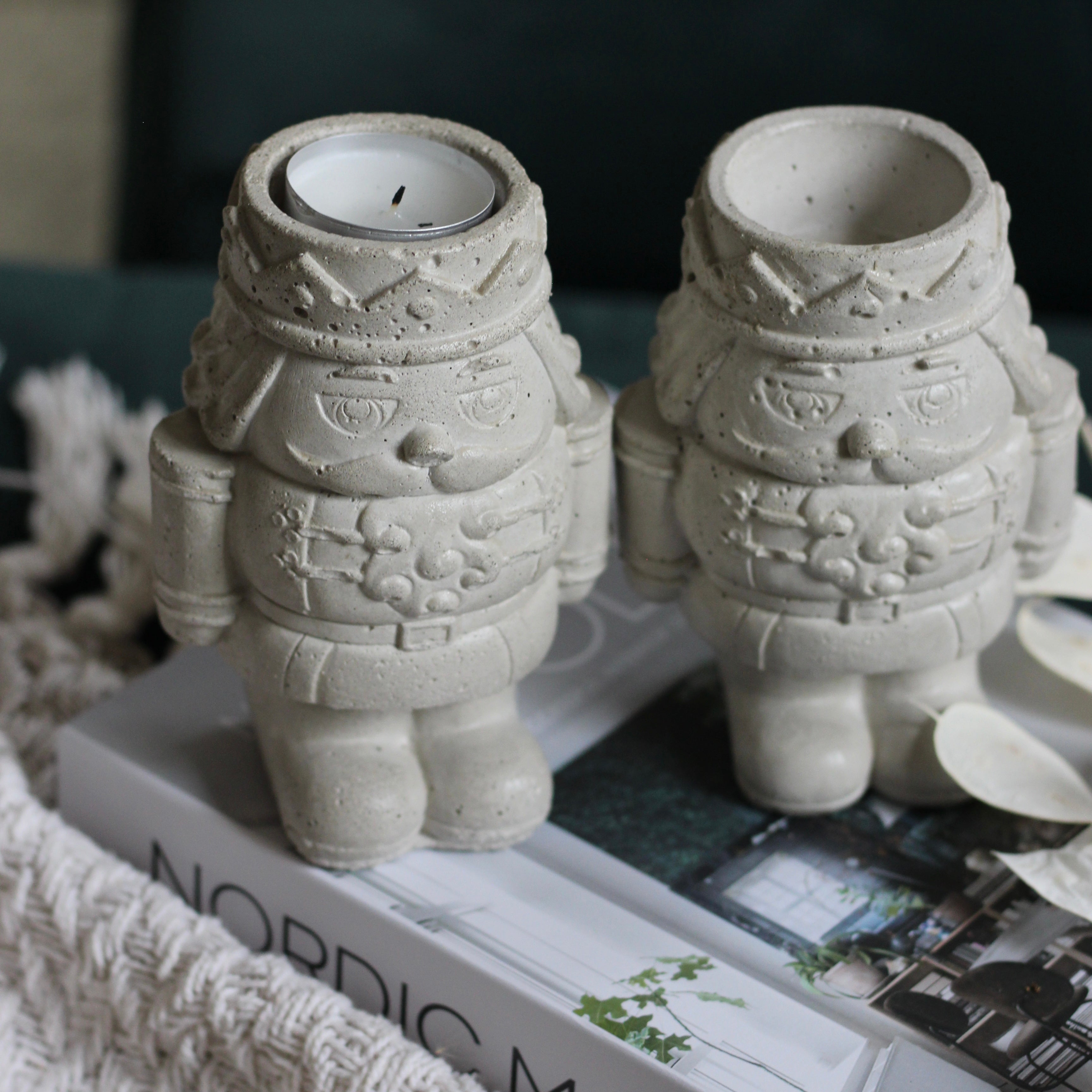 Weihnachten Beton Kerzenhalter „Nussknacker"