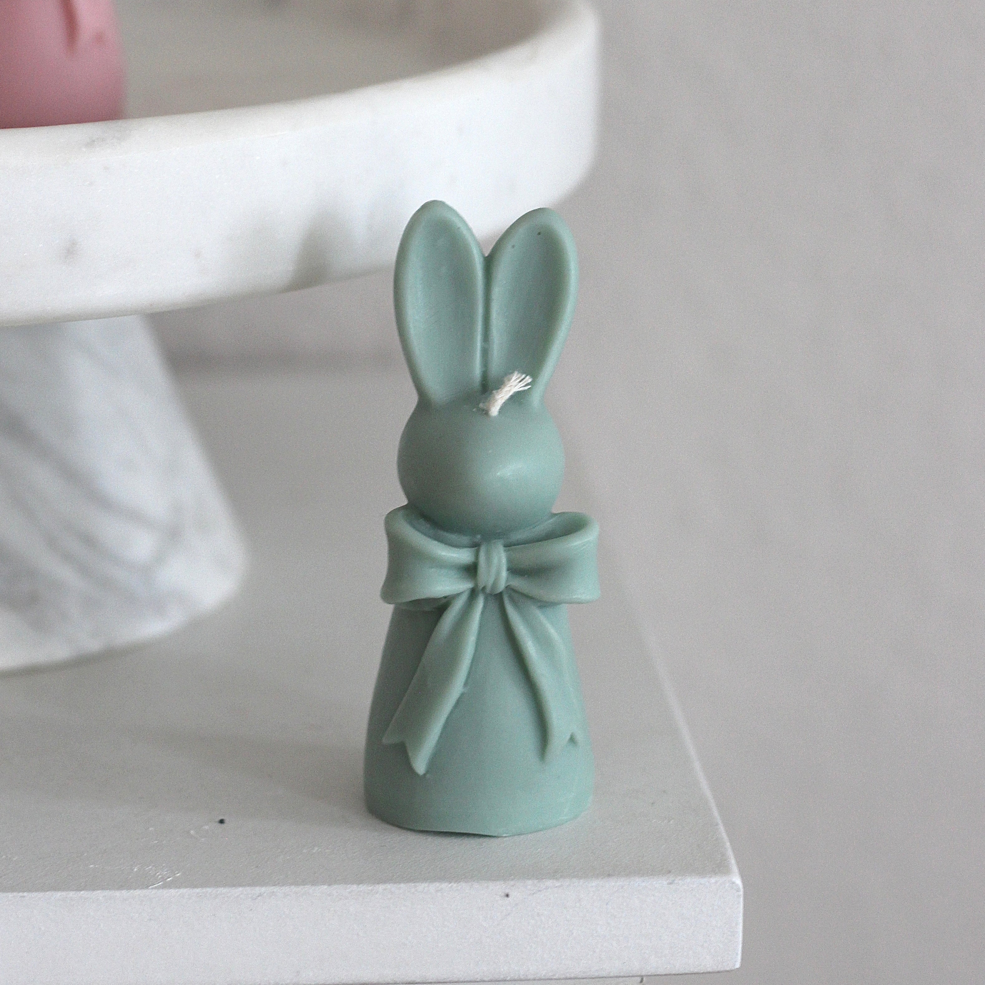 Kerze Häschen mit Schleife
