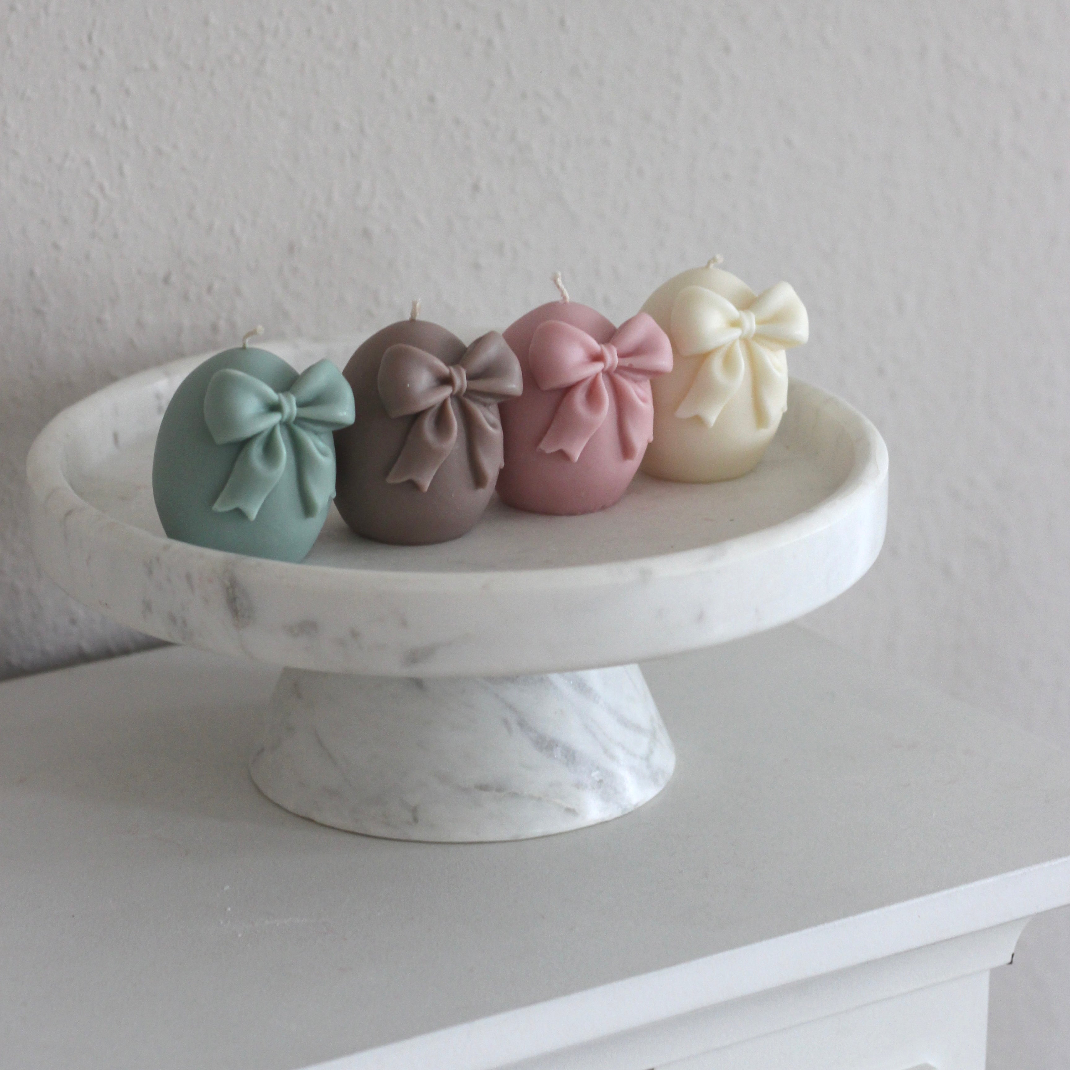 Kerze Ei mit Schleife