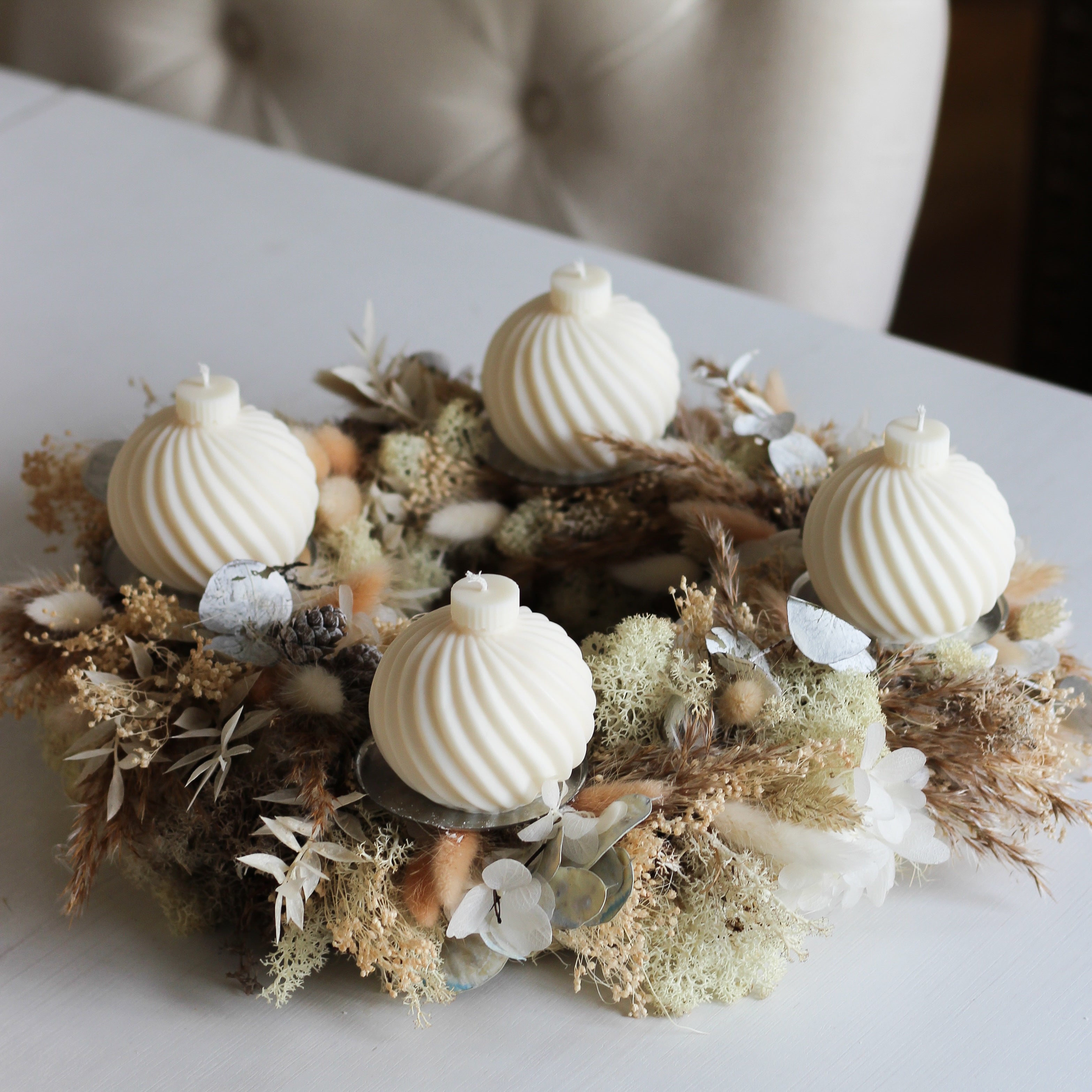 4er Set Kerze "Christbaumkugel 4"