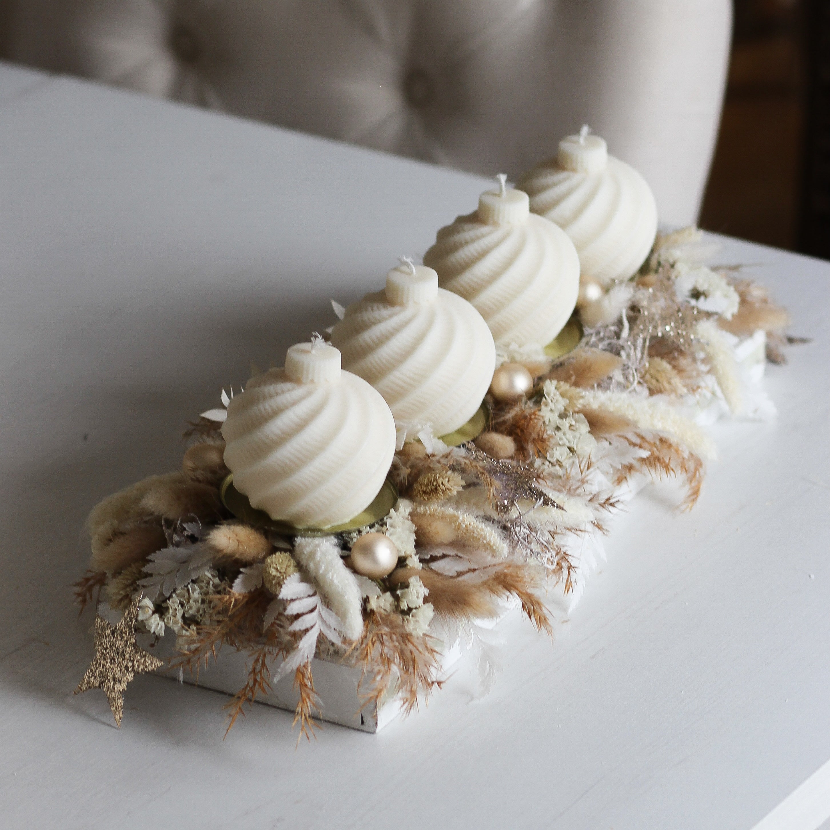 4er Set Kerze "Christbaumkugel 2"