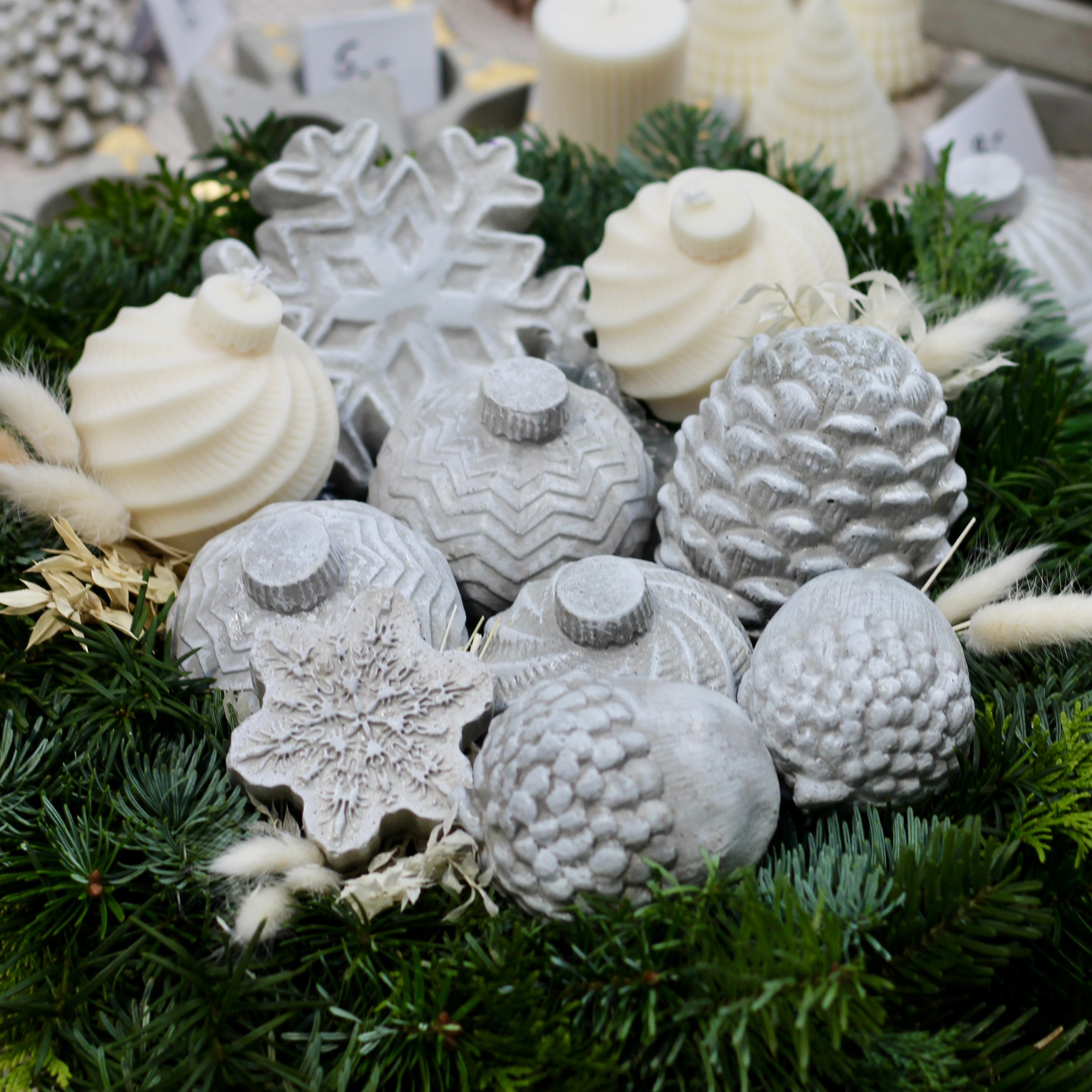 Beton Dekoration Weihnachten Kugel „Christbaumkugel 3"