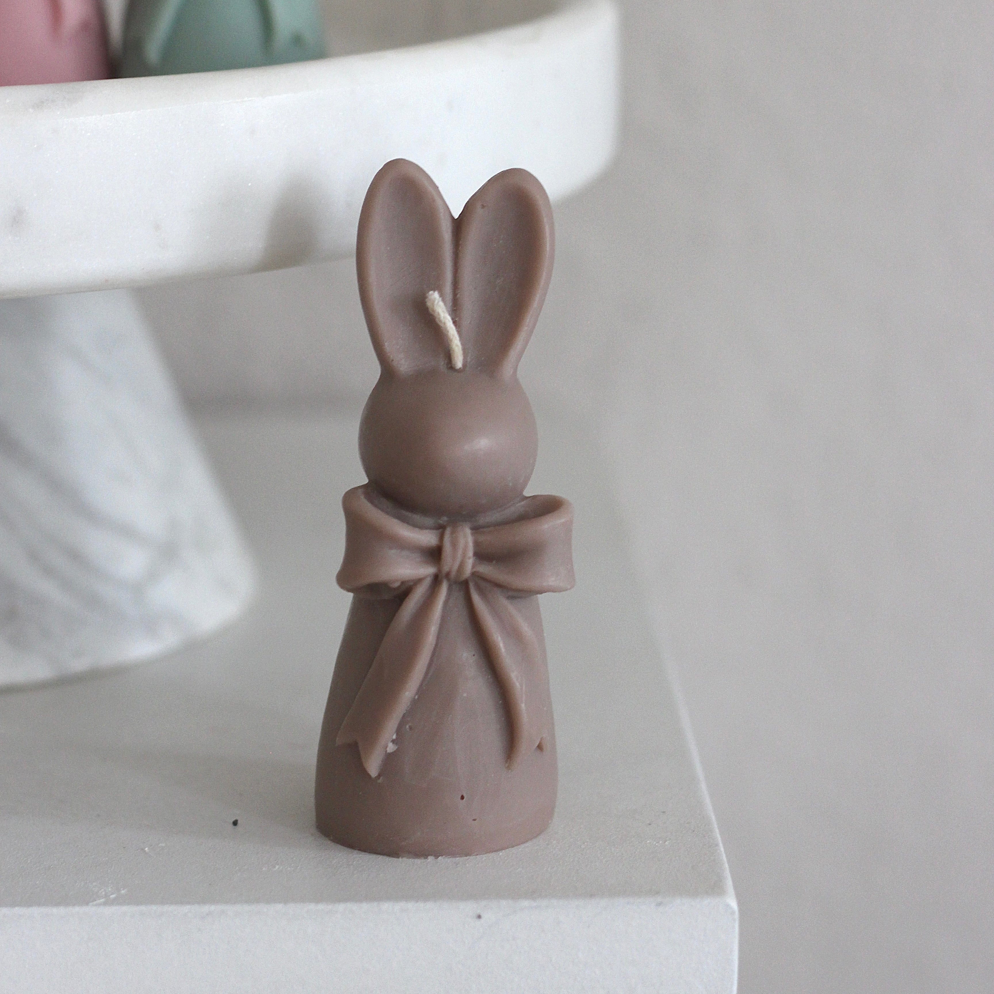 Kerze Häschen mit Schleife