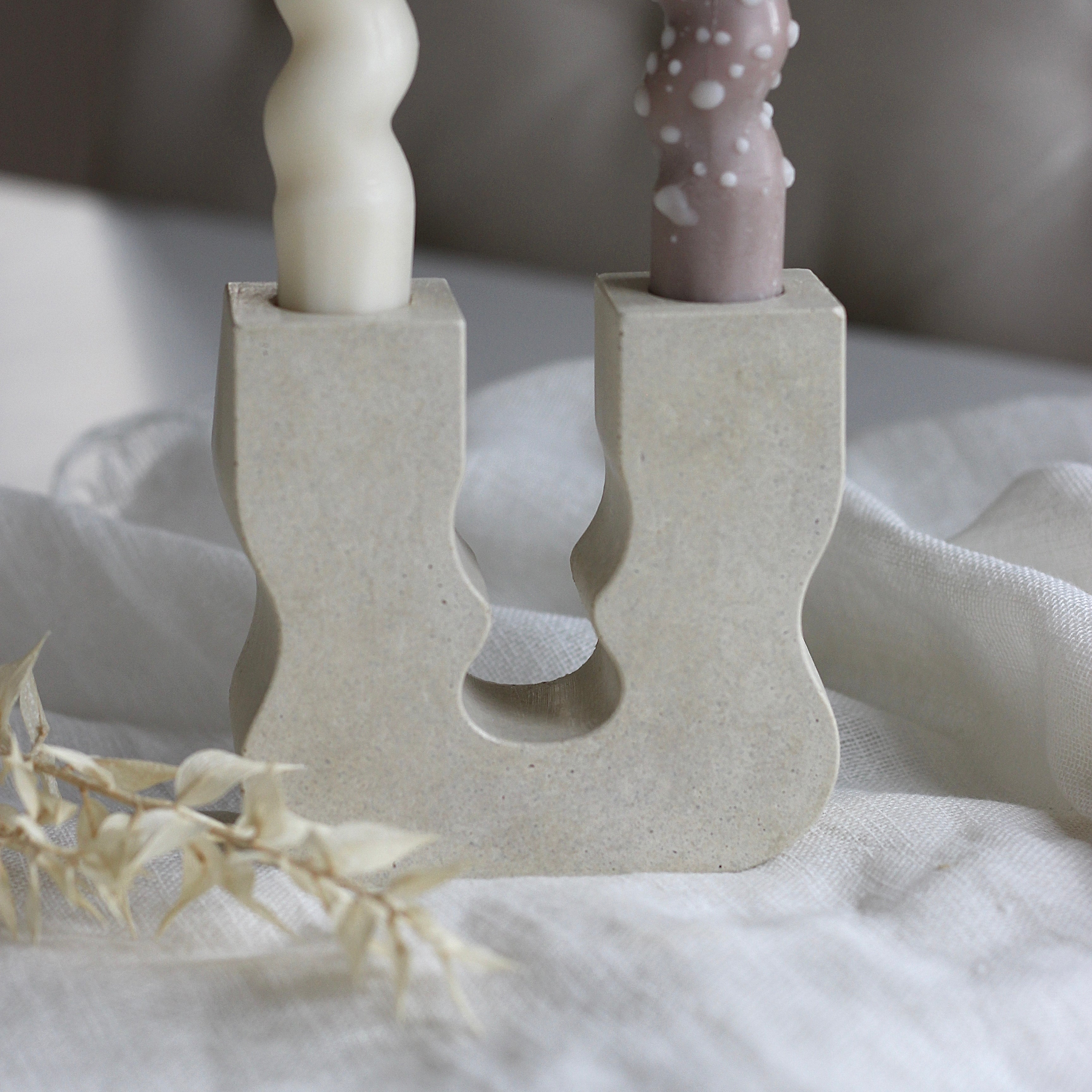 Beton Kerzenständer „Double Trouble"