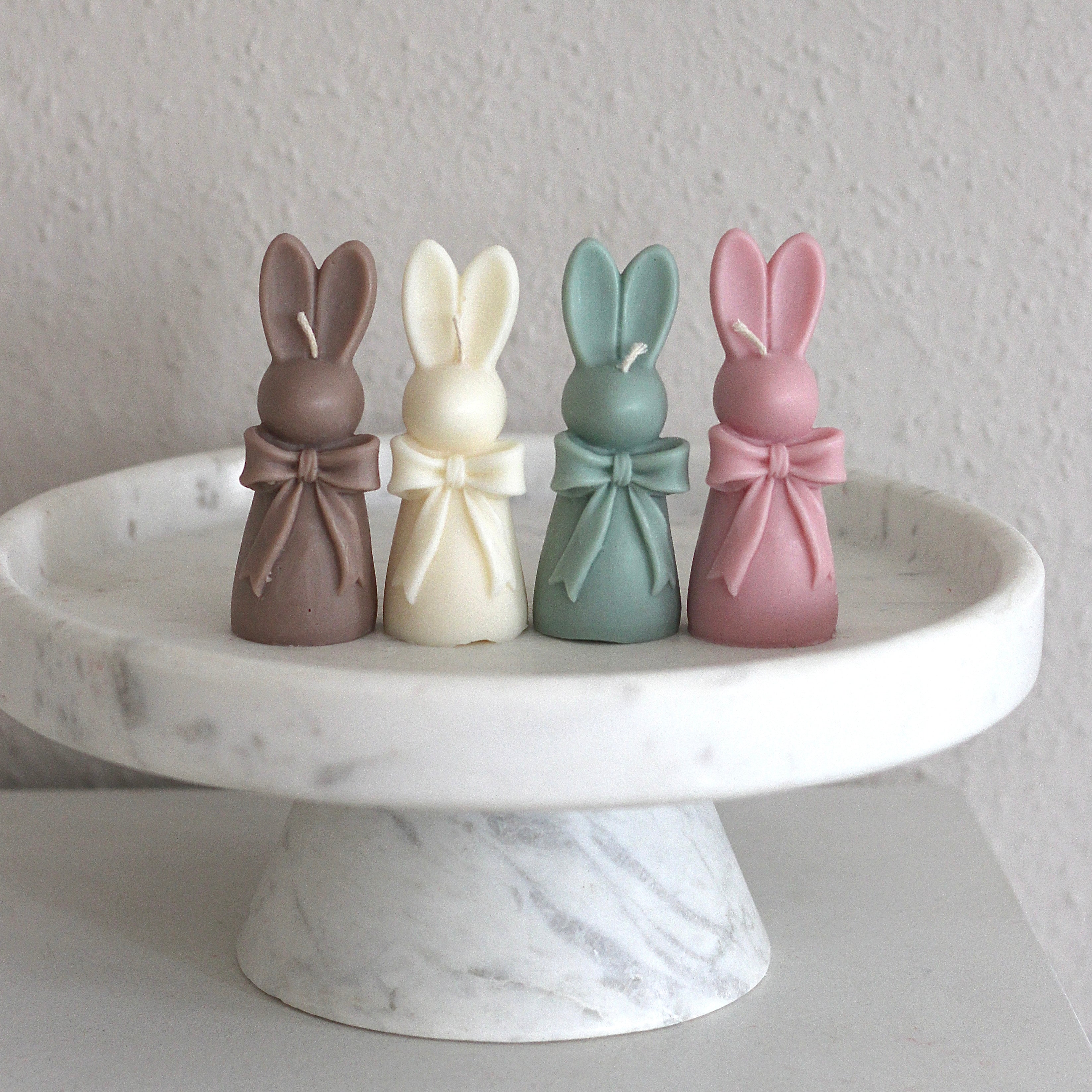 Kerze Häschen mit Schleife