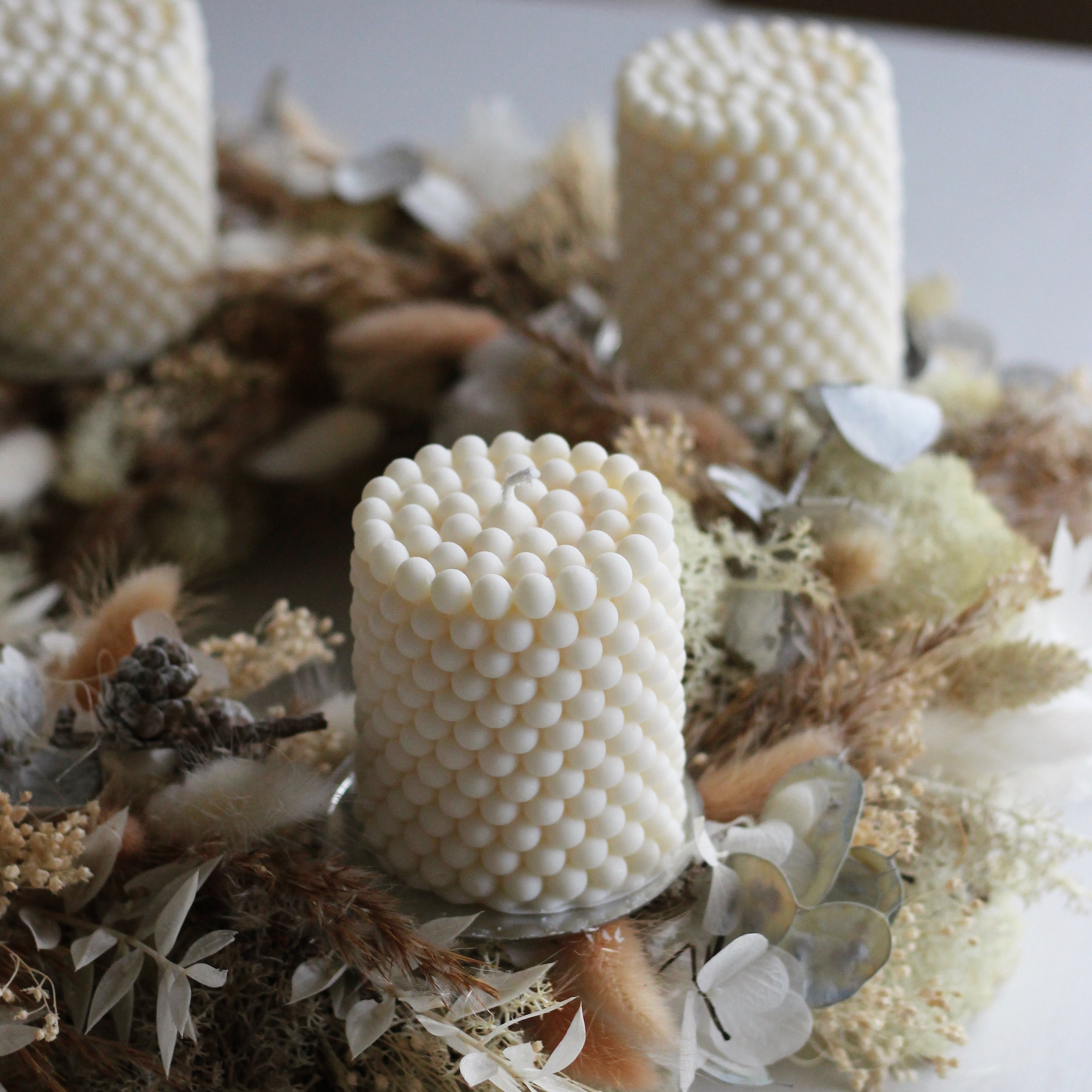 4er Set Kerze Bubble „Säule breit“