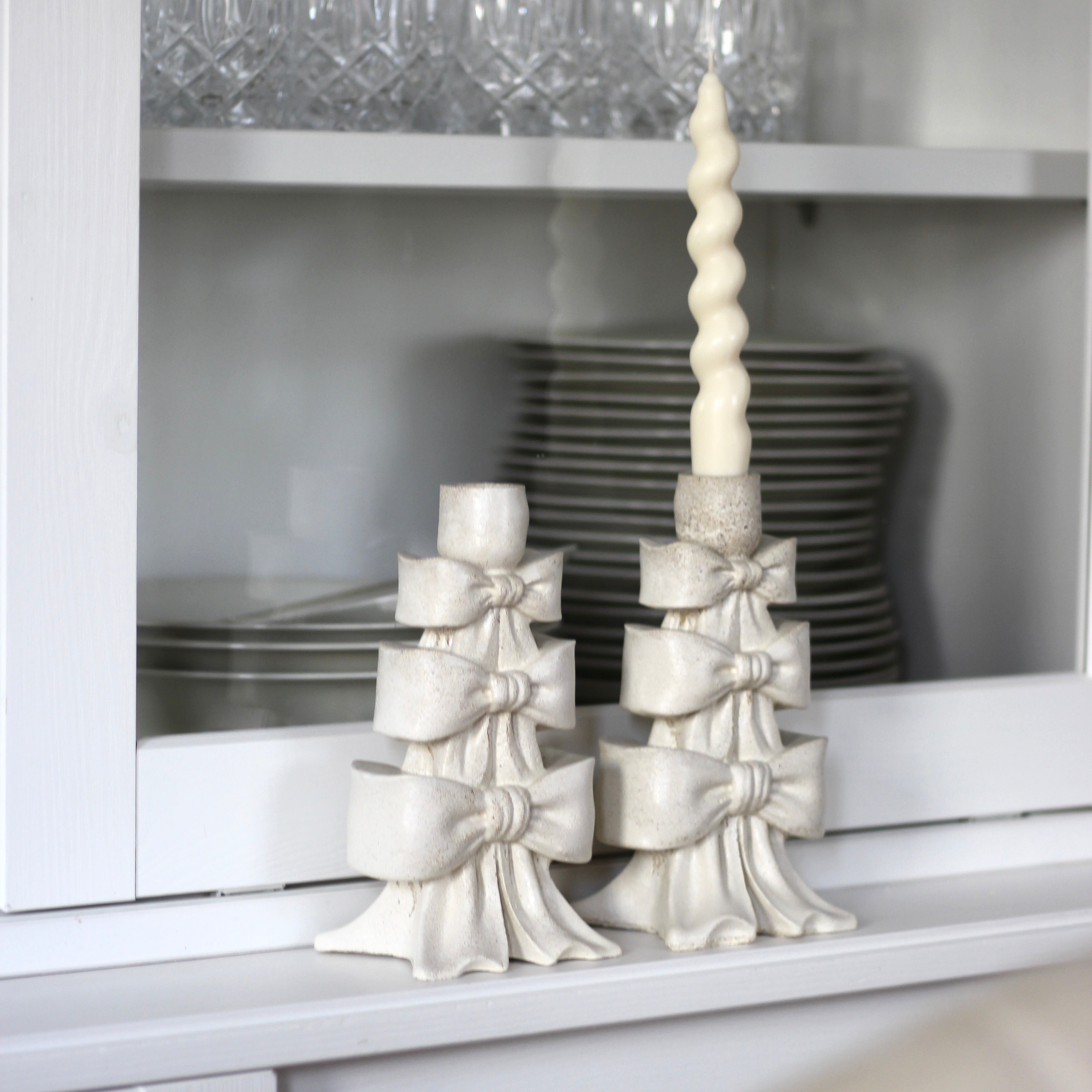 Weihnachten Beton Kerzenhalter „Schleifen" (beidseitig mit Schleifen)