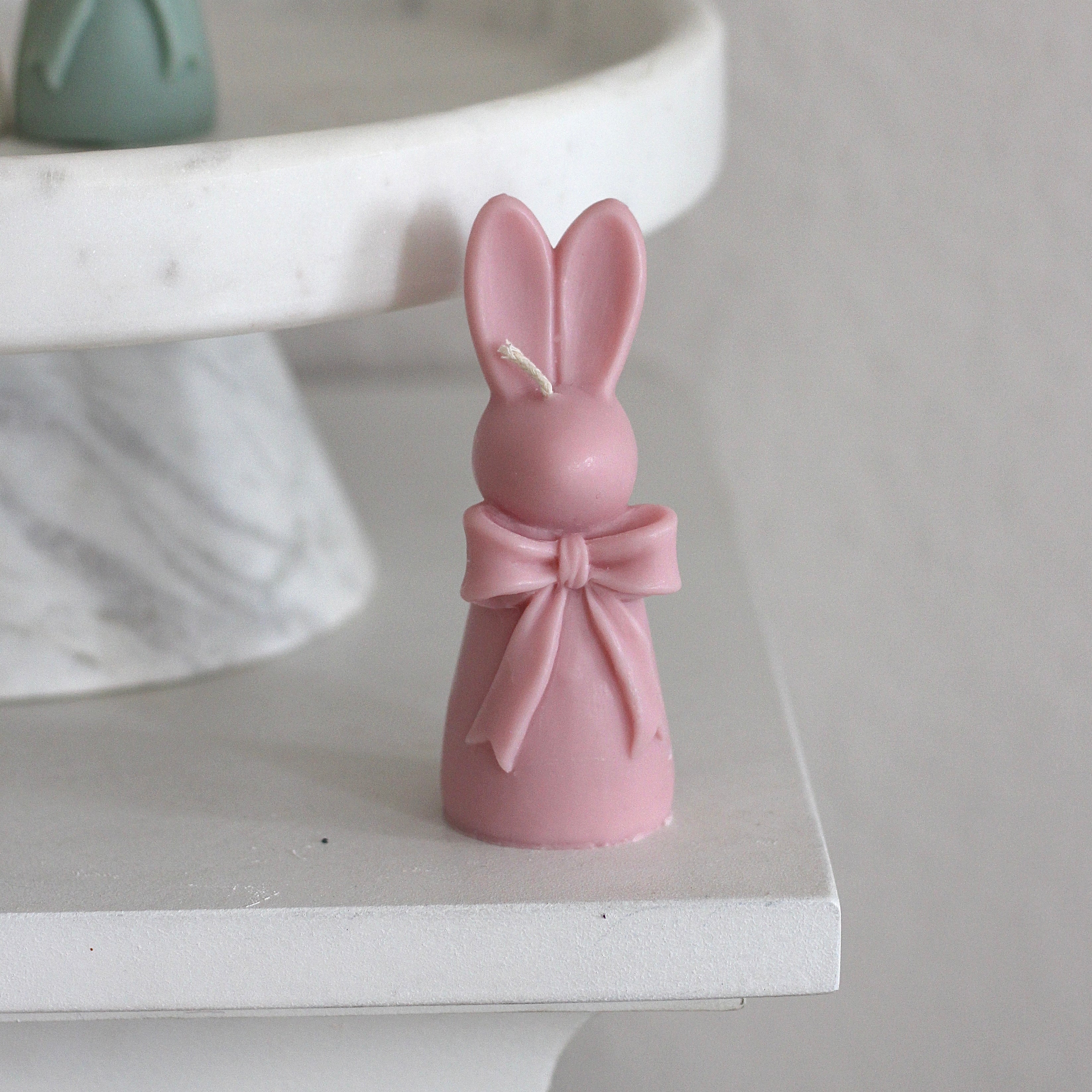 Kerze Häschen mit Schleife