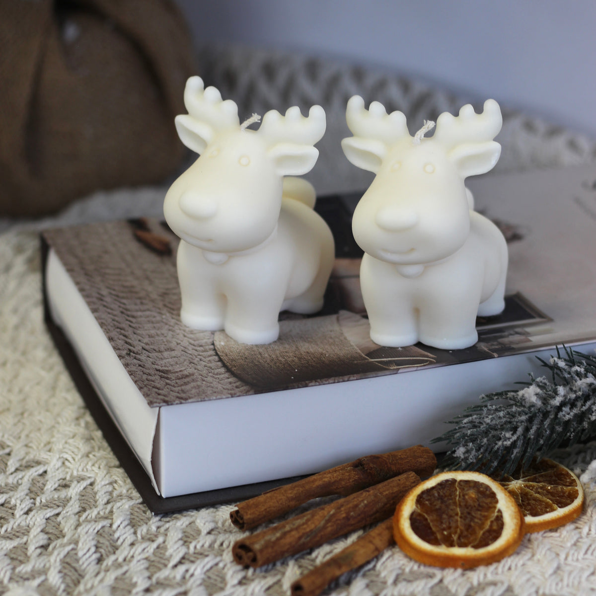 Kerze Weihnachten "Rentier" ; Hirsch ; Elch ;