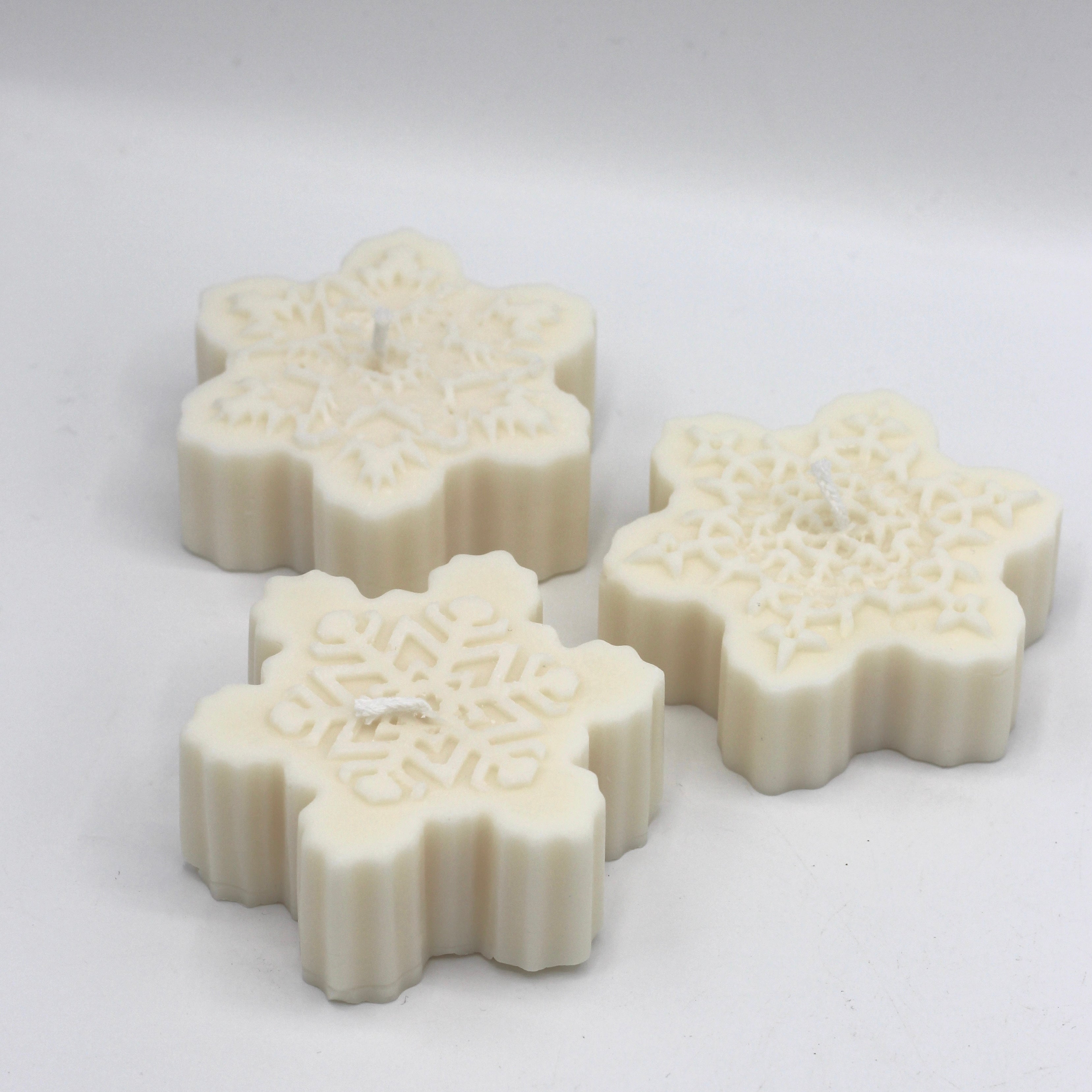 Kerze 3er Set "Schneeflocke"